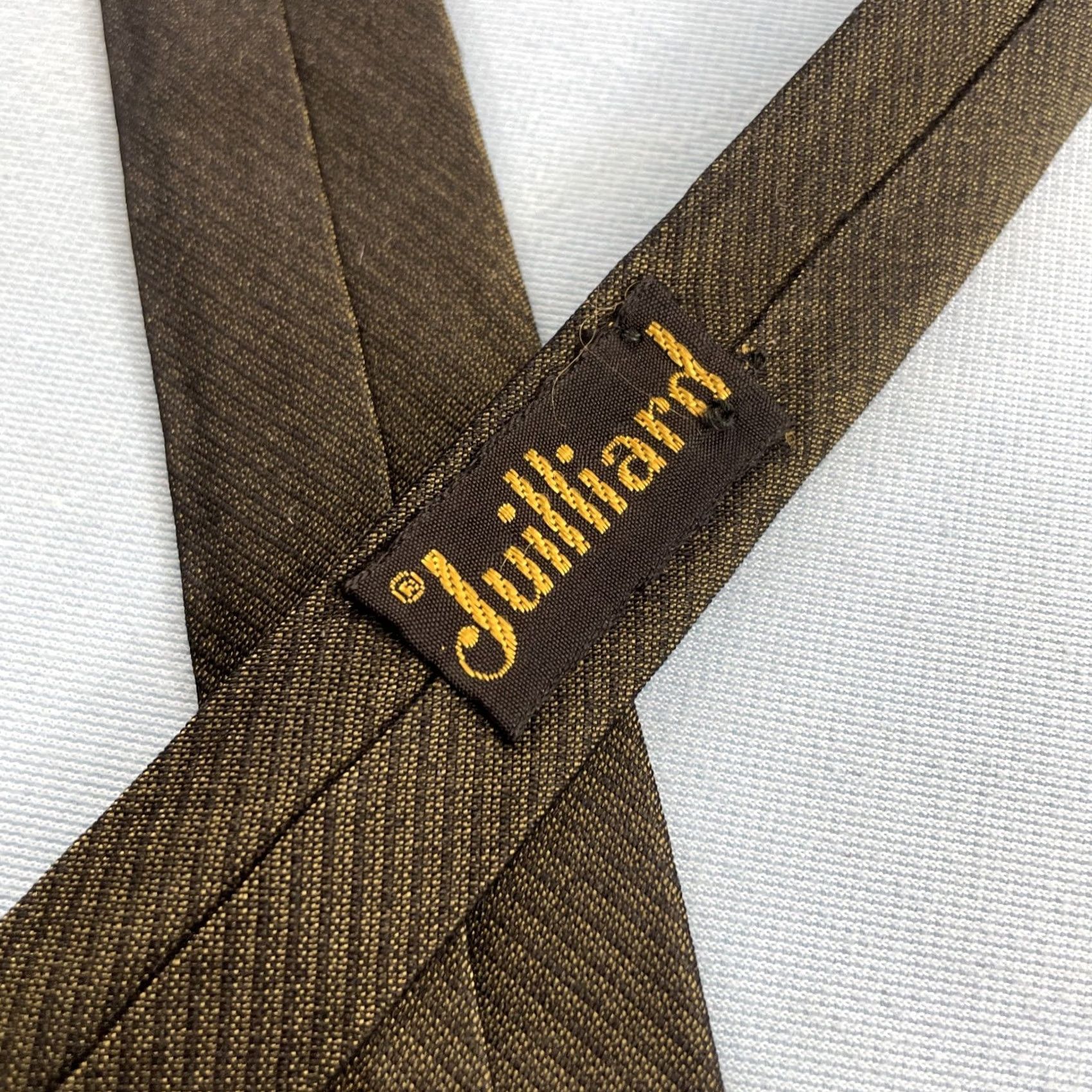 MCM VTG Julliard Skinny Tie MCM Woven Silk Slim Necktie Dark Gray Green 1.6x55 Charcoal Green, Vintage, Designer, Mens, One Size, Silk, Necktie Size ONE SIZE - 6 Thumbnail