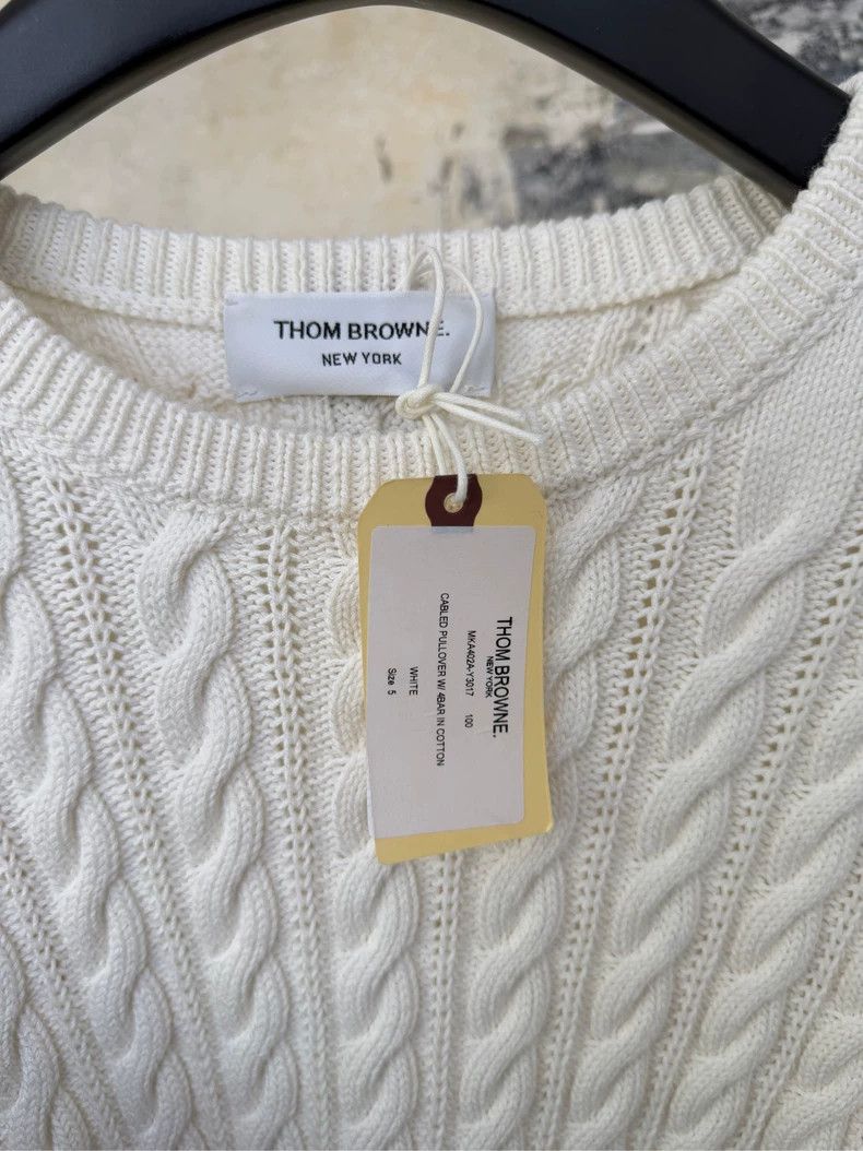 Thom Browne Thom Browne White sweater with a collar Size US XXL / EU 58 / 5 - 5 Thumbnail
