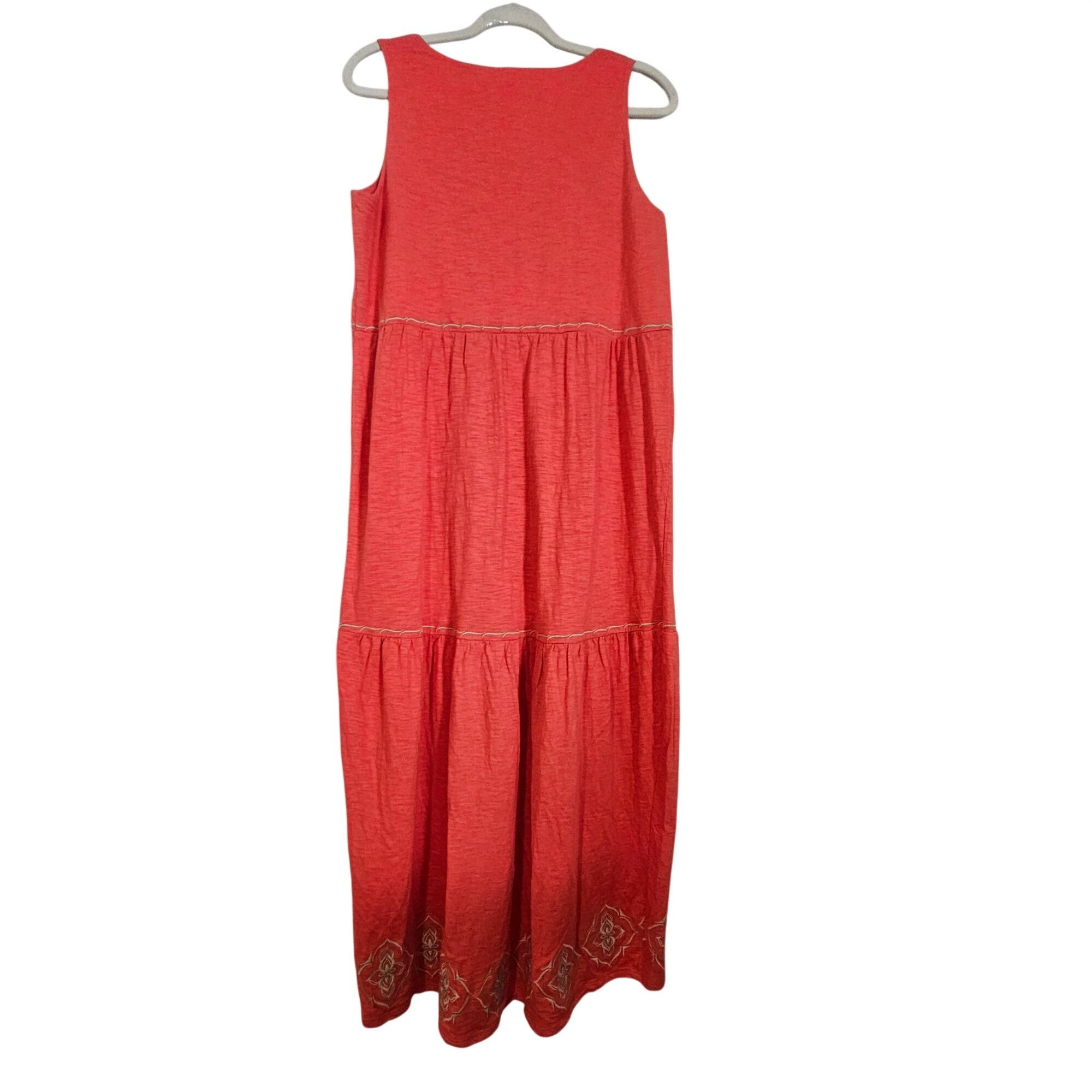 J. Jill J. Jill Women Midi Dress Red M Modal Rayon Boho Cottagecore Size M / US 6-8 / IT 42-44 - 11 Thumbnail