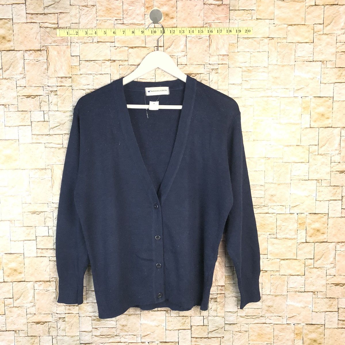 Homespun Knitwear × Japanese Brand Nagaileben Dark Blue Cardigan Knitwear #A856 Size US M / EU 48-50 / 2 - 1 Thumbnail