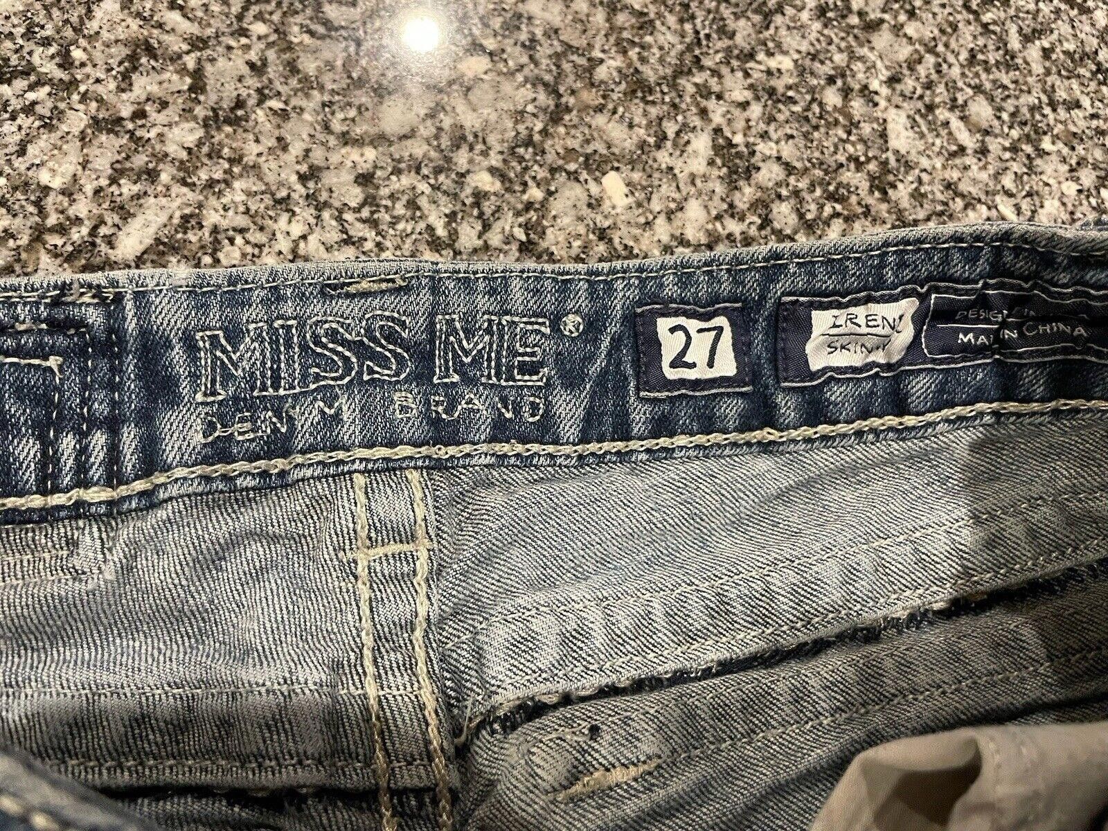 Designer Miss Me Irine Skinny Jeans Blue Pants Sz 27 (A4) Size 27" / US 4 / IT 40 - 3 Thumbnail