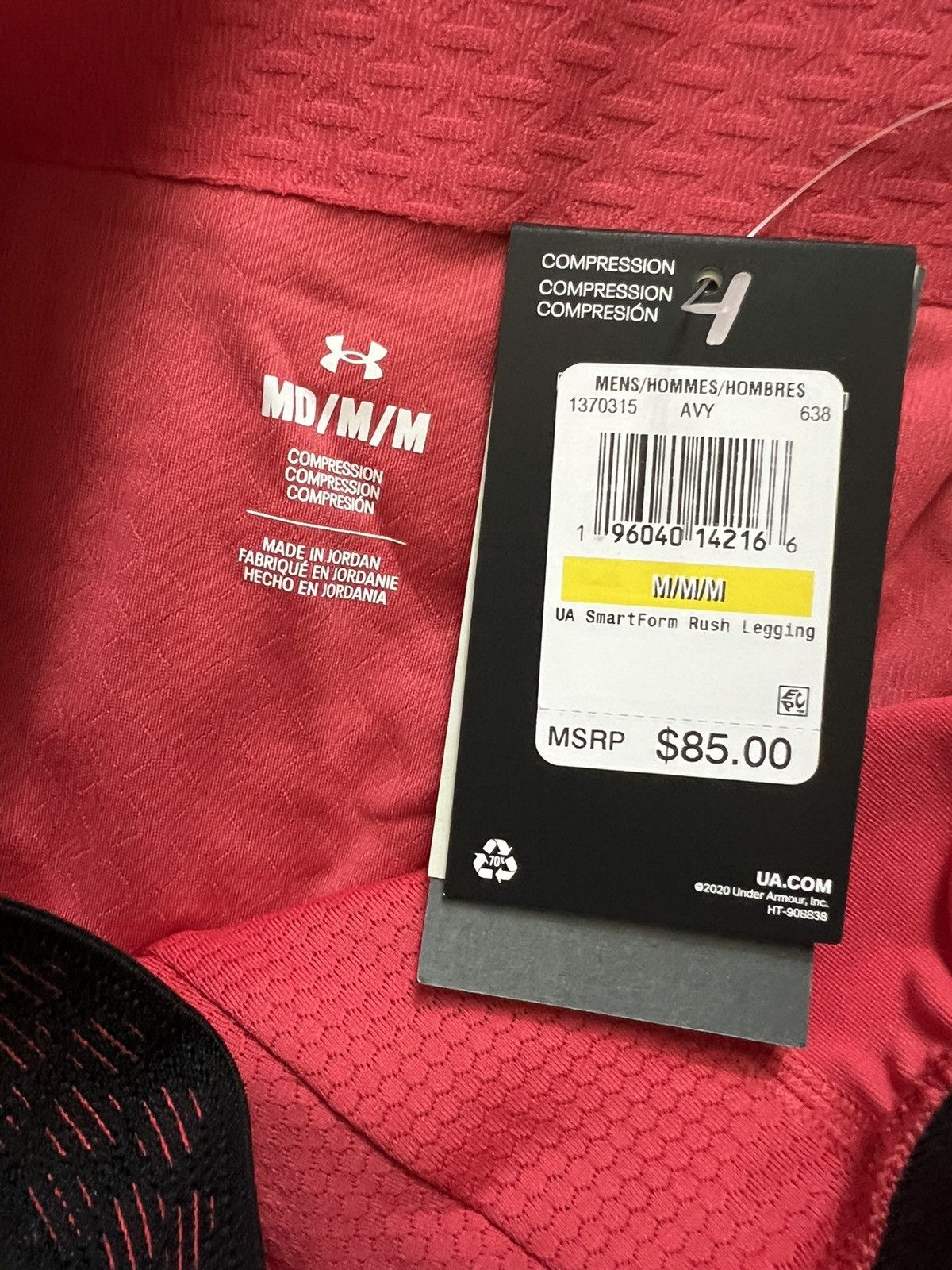 Under Armour Under Armour Medium UA RUSH Heatgear Smartform Red Leggings Size US 30 / EU 46 - 7 Thumbnail