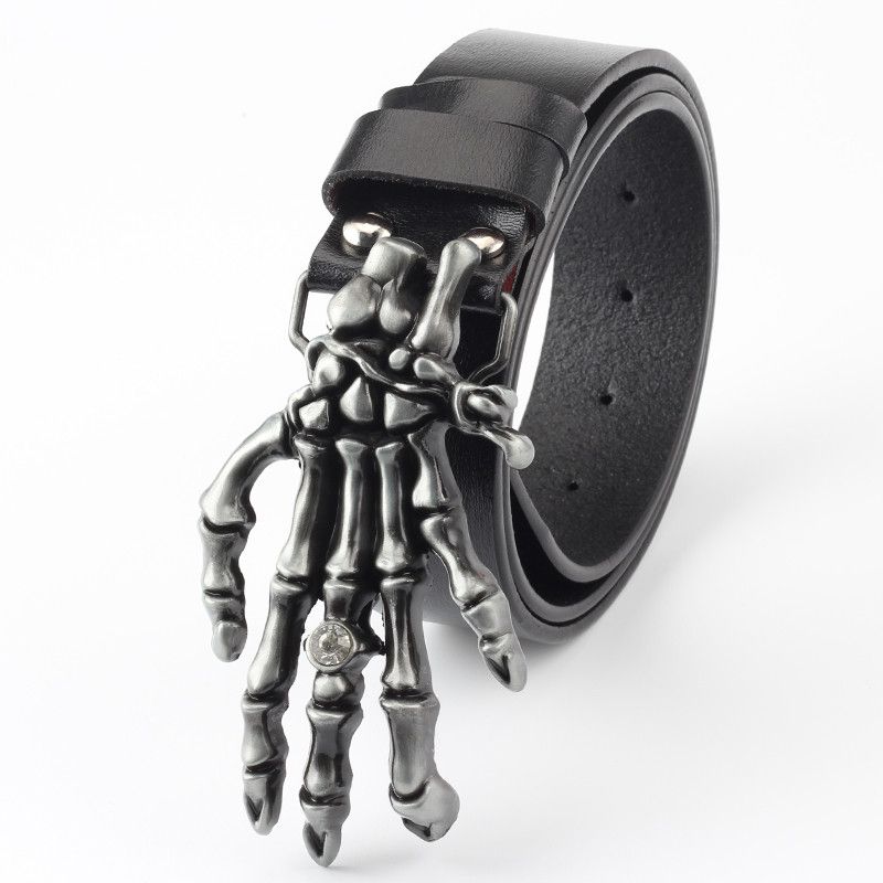 Designer Skull Modern Vintage Belt Riveted Belts Menswear Accessories Size ONE SIZE - 1 Thumbnail