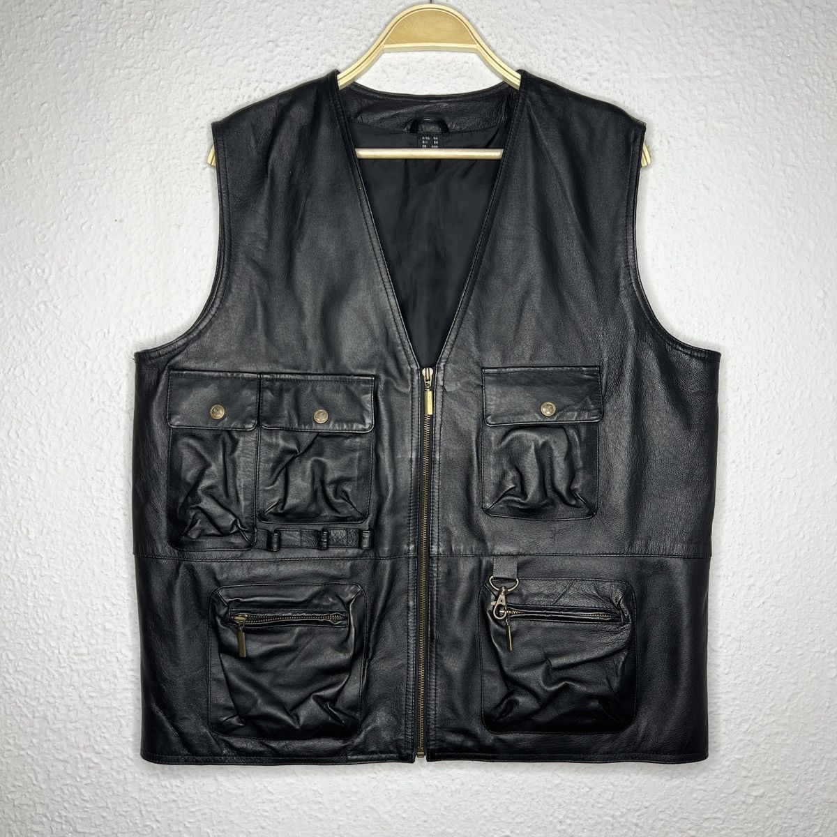Vintage Vintage Tactical Vest Gilet Leather Jacket Black Y2K 90s Size US L / EU 52-54 / 3 - 1 Thumbnail