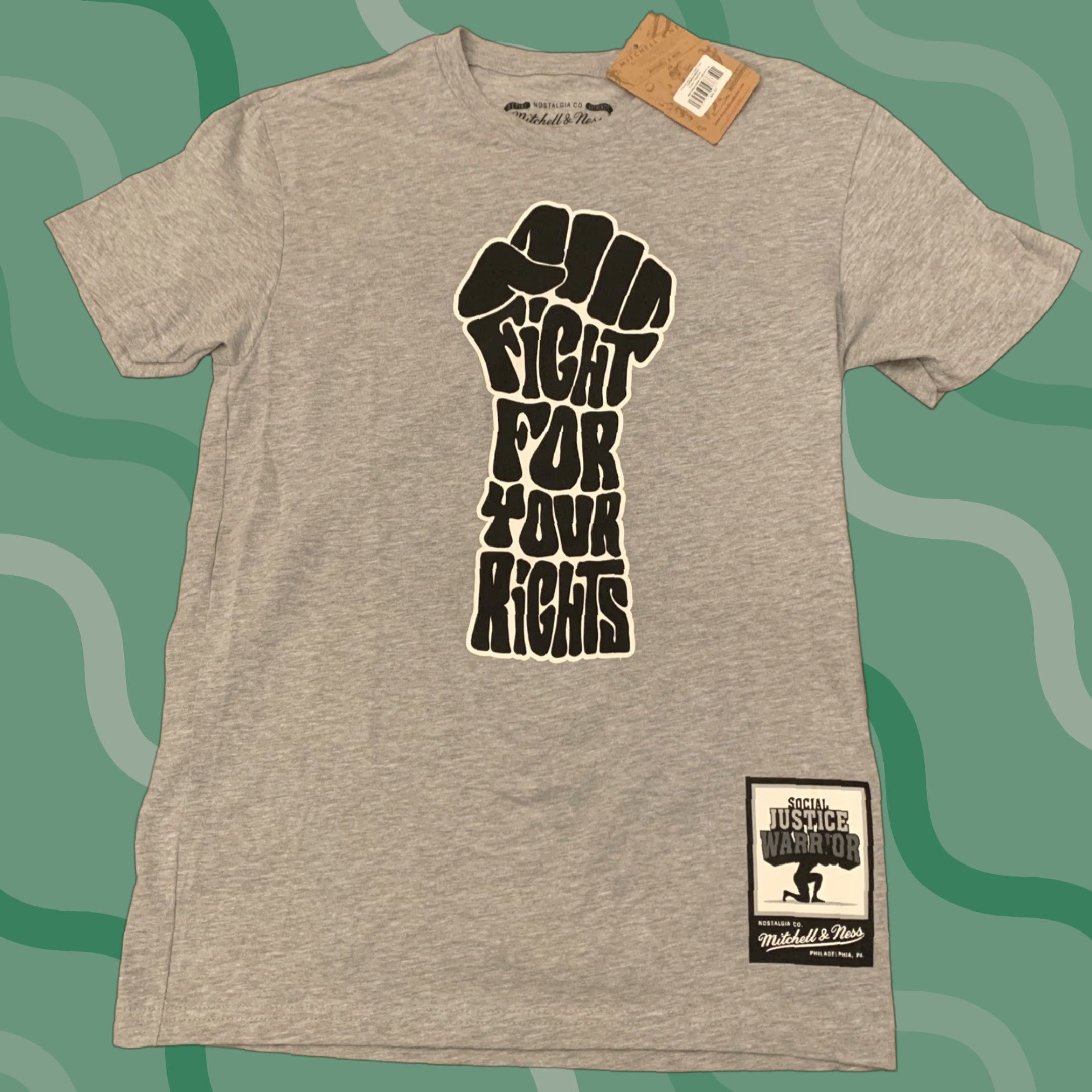Mitchell & Ness MITCHELL & NESS Fight For Your Rights T-Shirt Adult Small Gray Social Justice Mens NWT Size US S / EU 44-46 / 1 - 1 Thumbnail