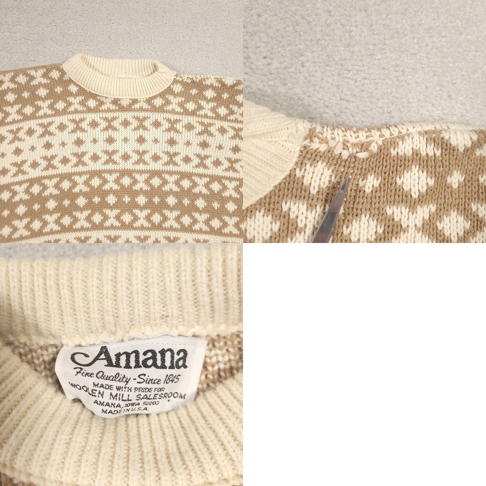 Vintage VINTAGE Oakton Amana Woolen Mill Sweater Geometric Pattern Size L Grandpa Crewneck Mens Pullover Beige Size US L / EU 52-54 / 3 - 8 Thumbnail