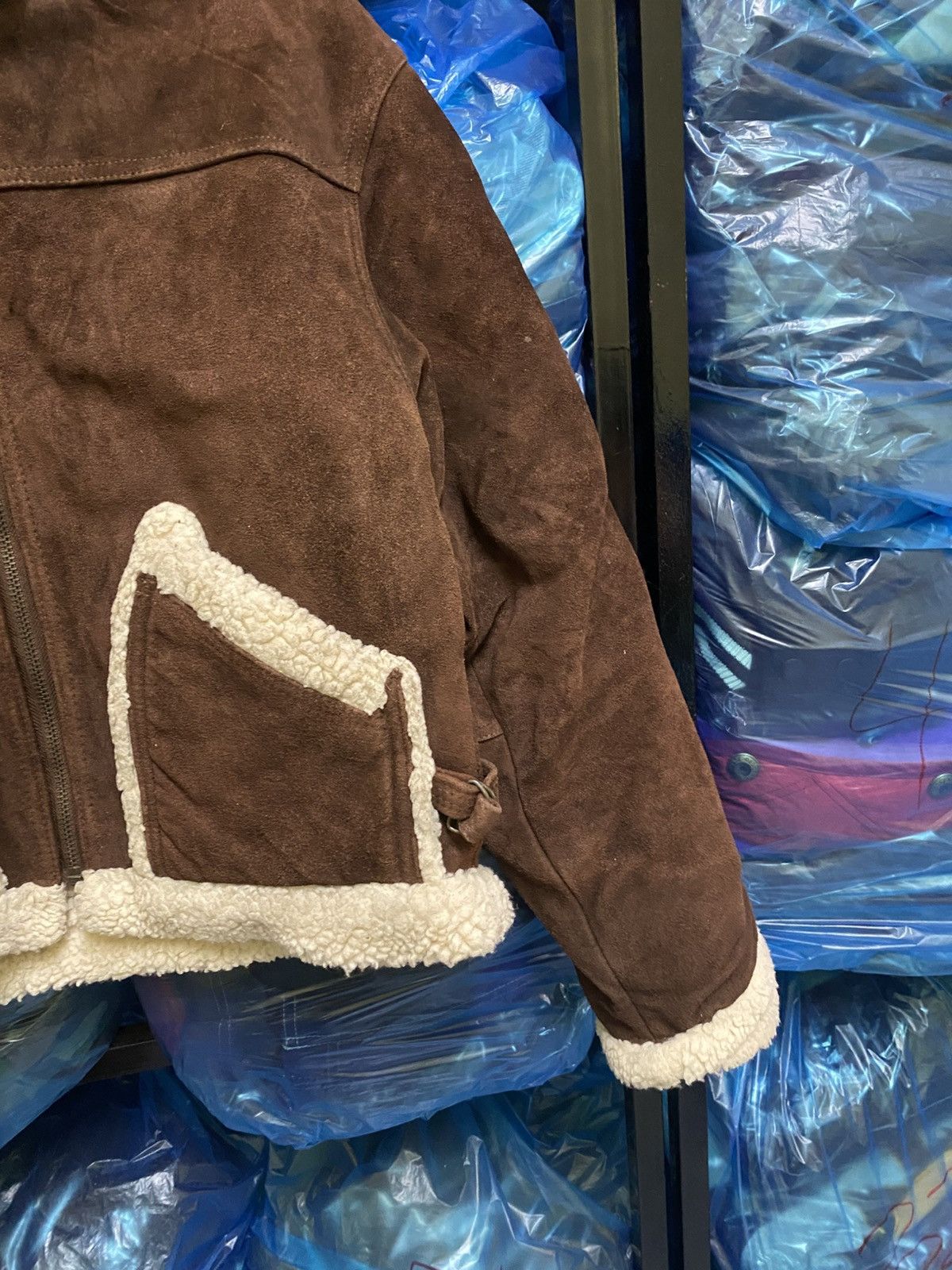 Leather VINTAGE 80S SUEDE LEATHER SHERPA LINING JACKET Size US S / EU 44-46 / 1 - 8 Thumbnail