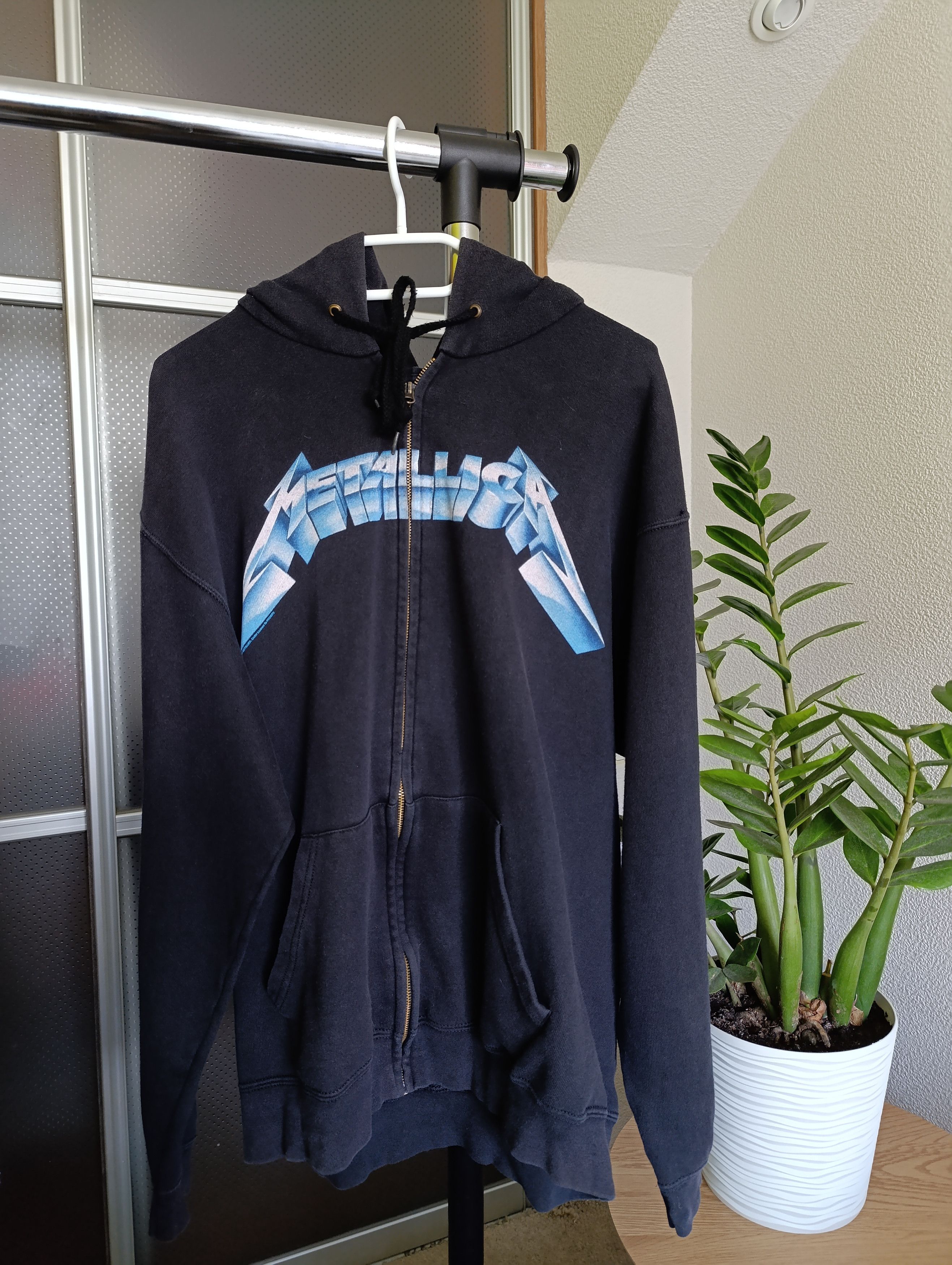 METALLICA VINTAGE MENS ZIP HOODIE RIDE THE LIGHTNING