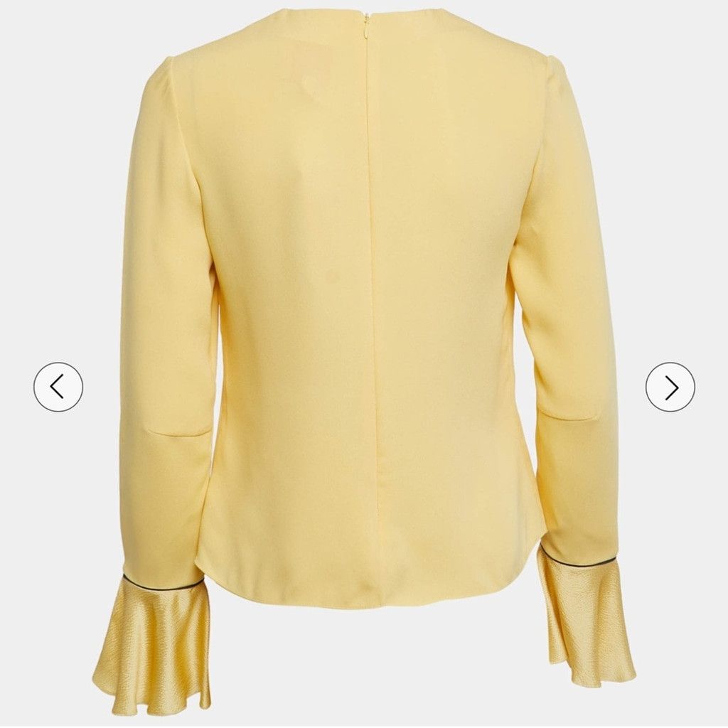 ROKSANDA NWOT Roksanda 100% silk yellow full ruffle cuffs blouse sz 8 Size M / US 6-8 / IT 42-44 - 2 Thumbnail