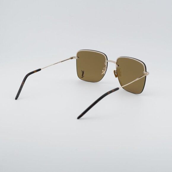 Saint Laurent Paris Saint Laurent SL 312 M 014 Sunglasses Gold Square Frame Size ONE SIZE - 9 Thumbnail