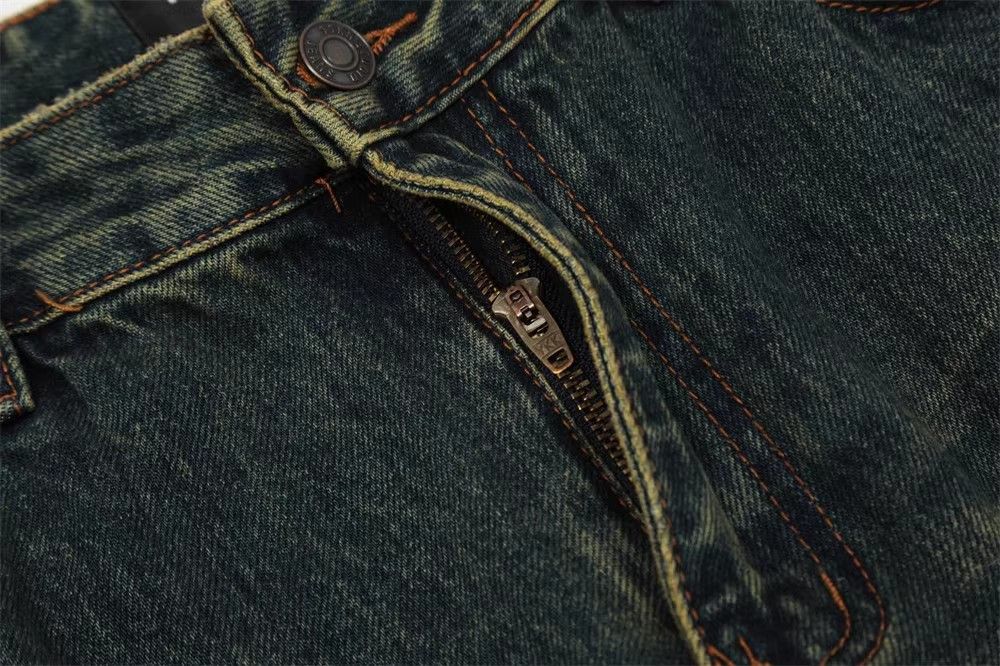 Japanese Brand × Jean American retro washed distressed split stitching jeans Size US 32 / EU 48 - 3 Thumbnail