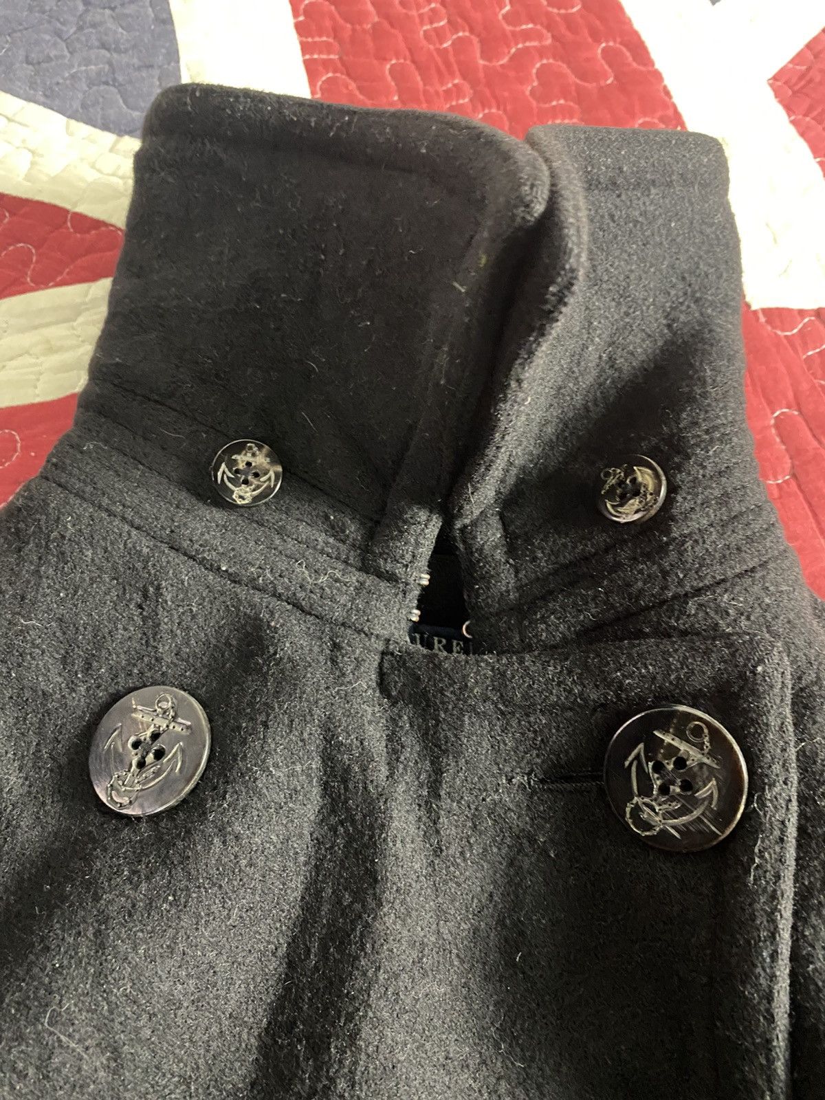 Maison Margiela × Polo Ralph Lauren × Ralph Lauren PeaCoats Ralph Lauren Double Button Black Plain Women's Size 36S - 7 Thumbnail