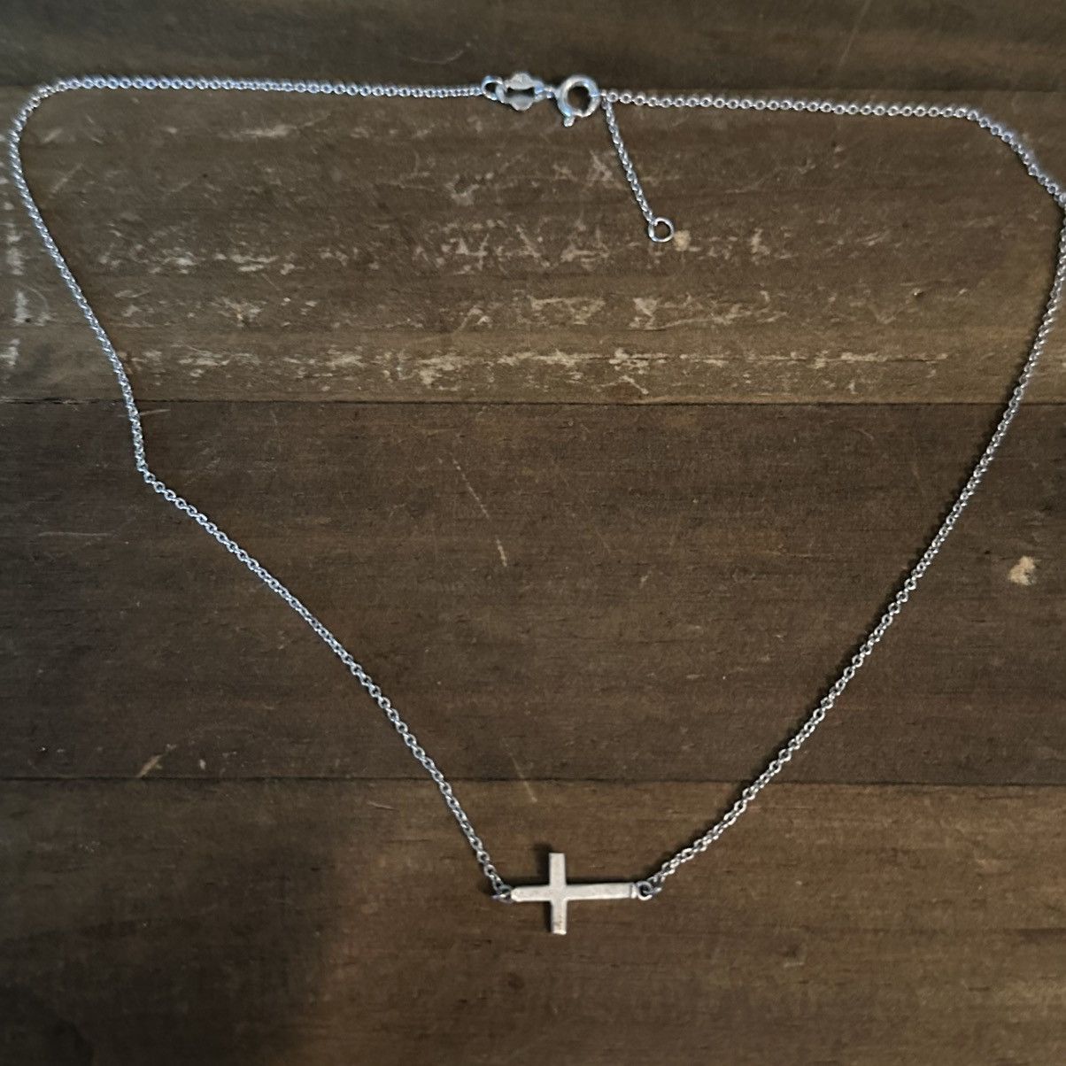 Vintage Vintage dainty sterling silver sideways cross necklace Size ONE SIZE - 3 Thumbnail