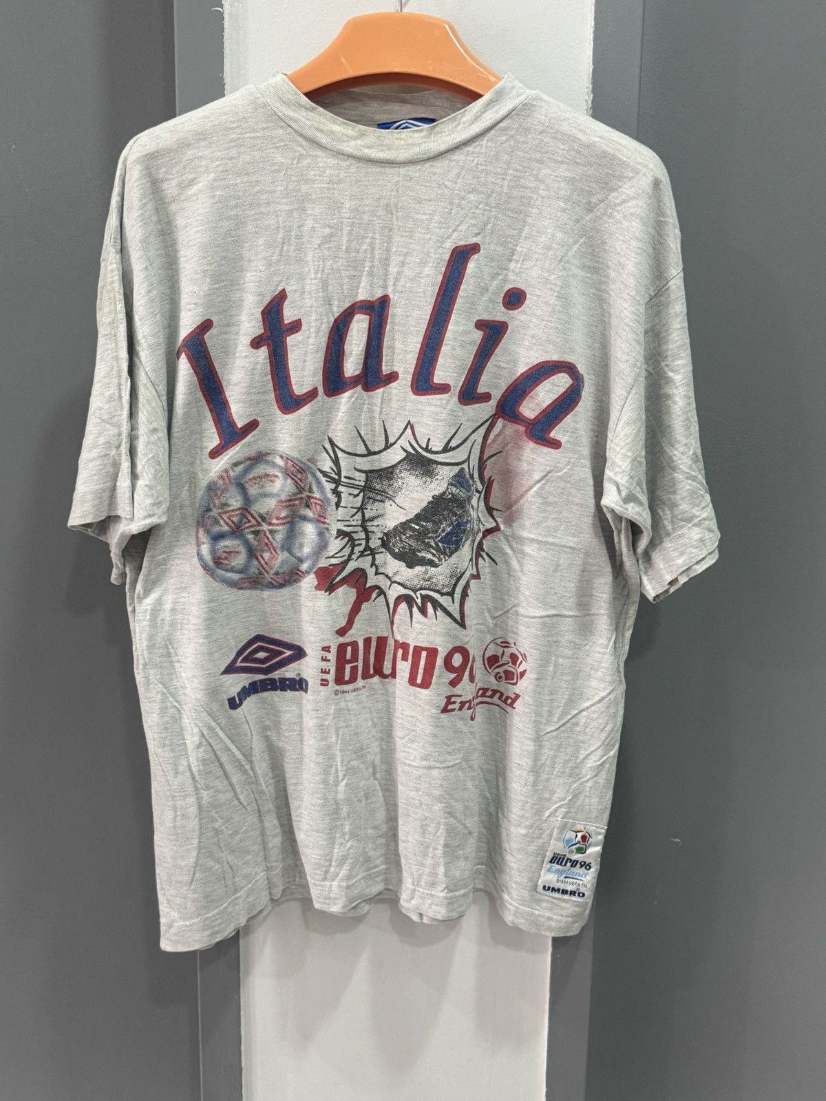 Umbro vintage UMBRO - euro eufa 1996 england italia tshirt Size US XL / EU 56 / 4 - 1 Thumbnail