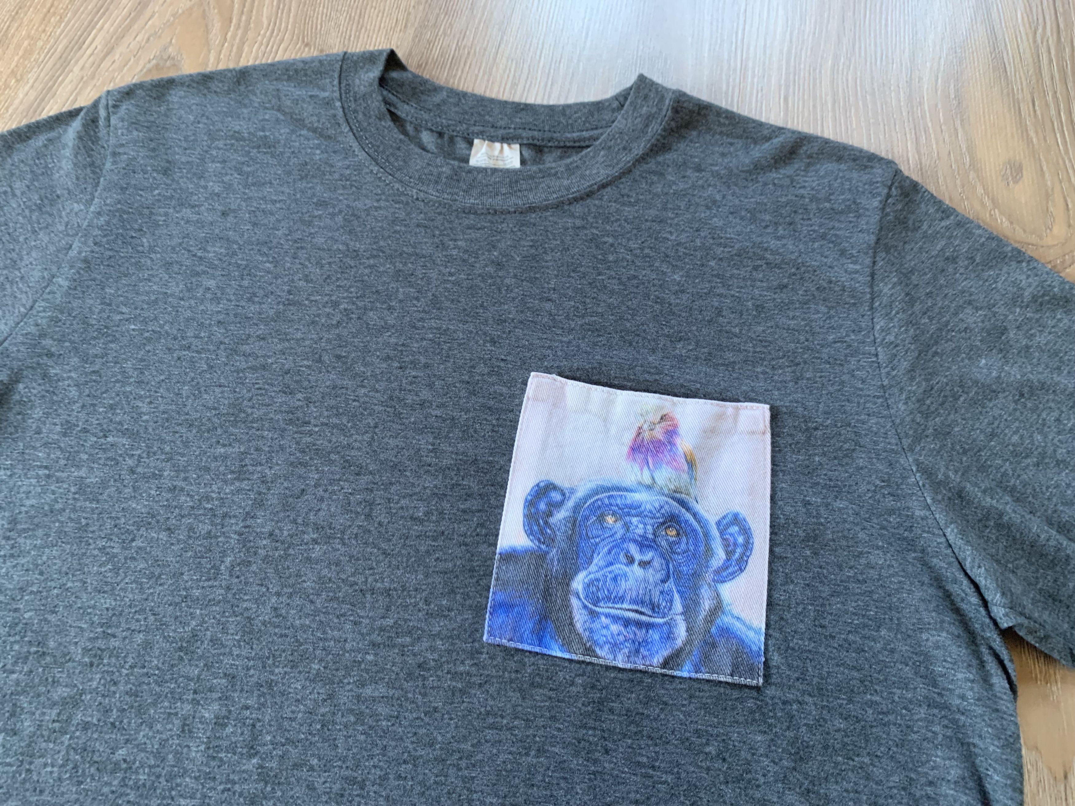 Gildan Gildan Pocket Printed Monkey T Shirt Size US M / EU 48-50 / 2 - 4 Thumbnail