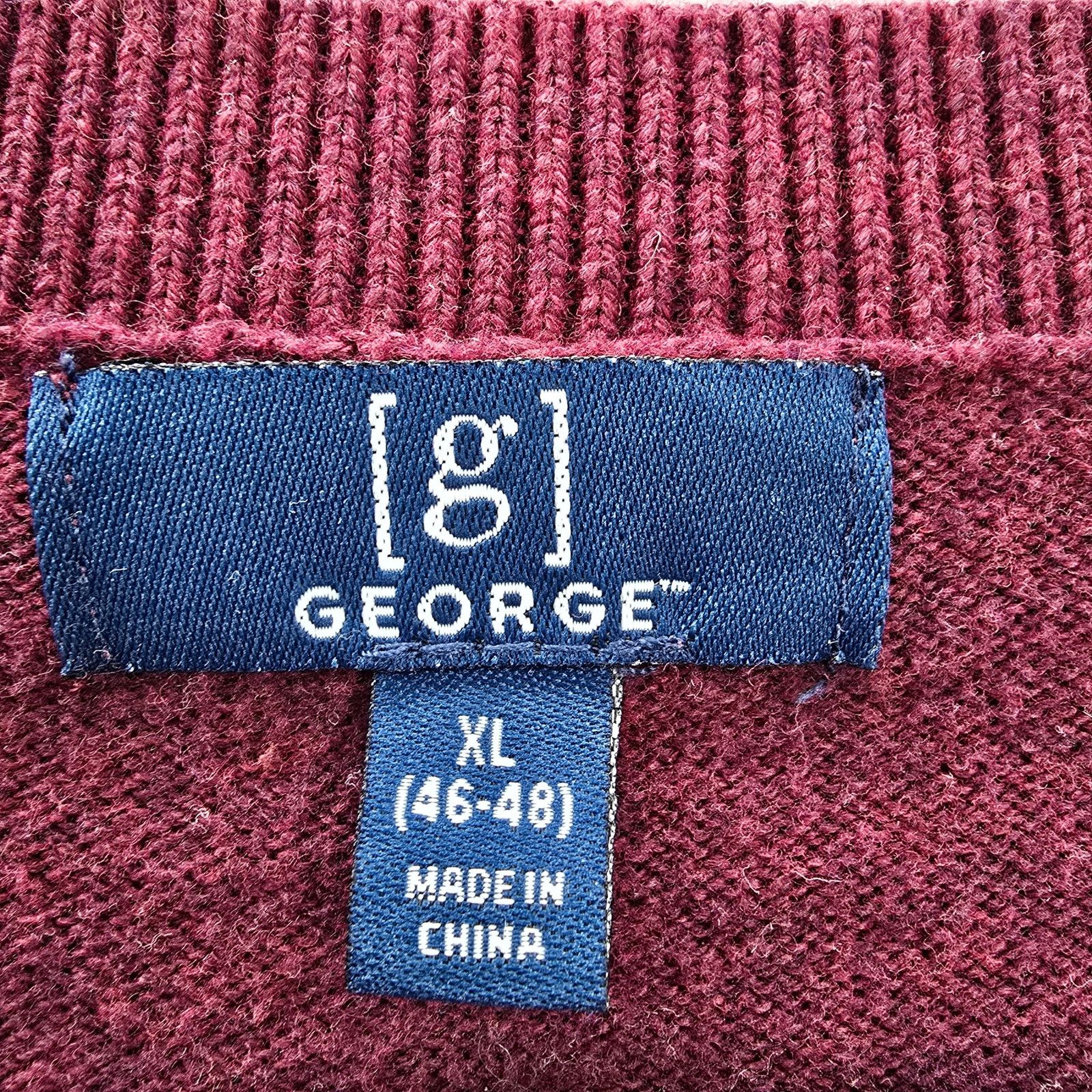 George George Red Long Sleeve Pullover Mens Extra Large XL Size US XL / EU 56 / 4 - 3 Thumbnail