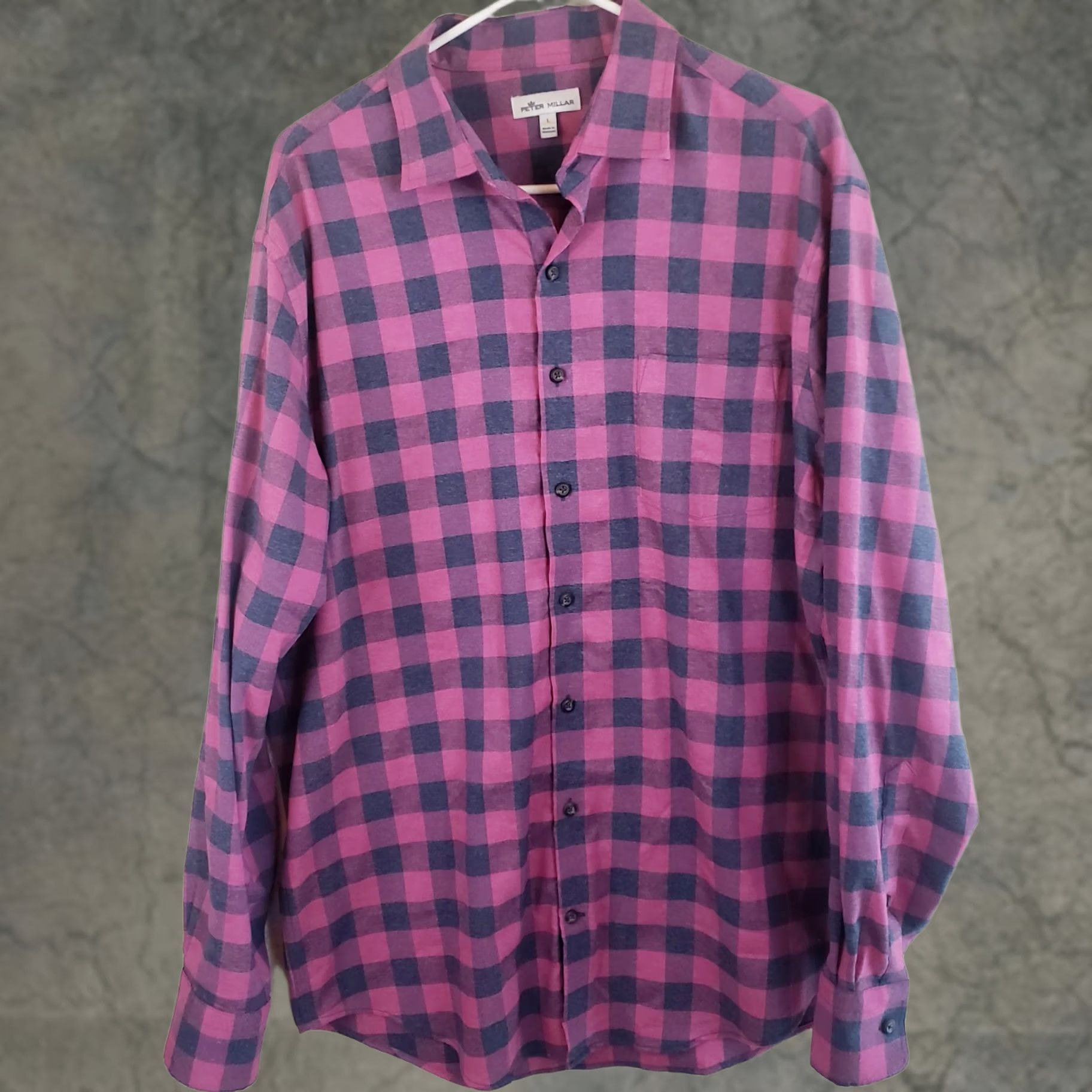 Peter Millar Peter Millar Men’s L Pink Plaid Button-Down Light Preppy Shirt Stretch Size US L / EU 52-54 / 3 - 1 Thumbnail