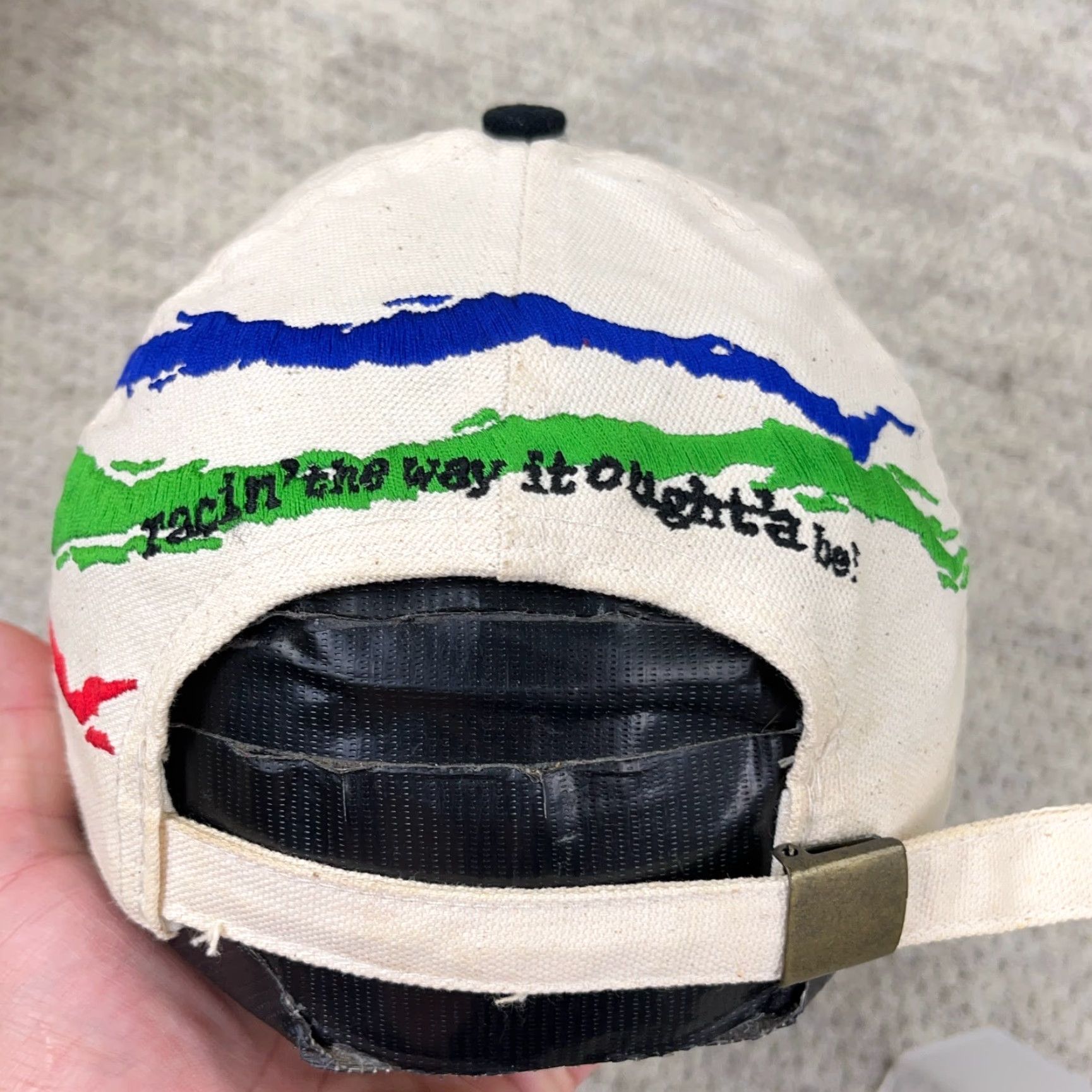 Vintage VINTAGE Bristol Motor Speedway Hat Cap Strap Back Splash Big Logo Racing Y2K 00s Kangaroo? Size ONE SIZE - 6 Thumbnail