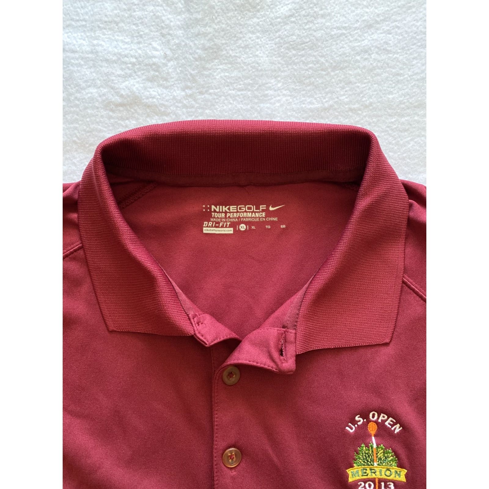 Nike Nike Golf Dri-FIT Tour Performance Polo Shirt Mens XL Maroon Burgundy Mint/15-22 Size US XL / EU 56 / 4 - 3 Thumbnail