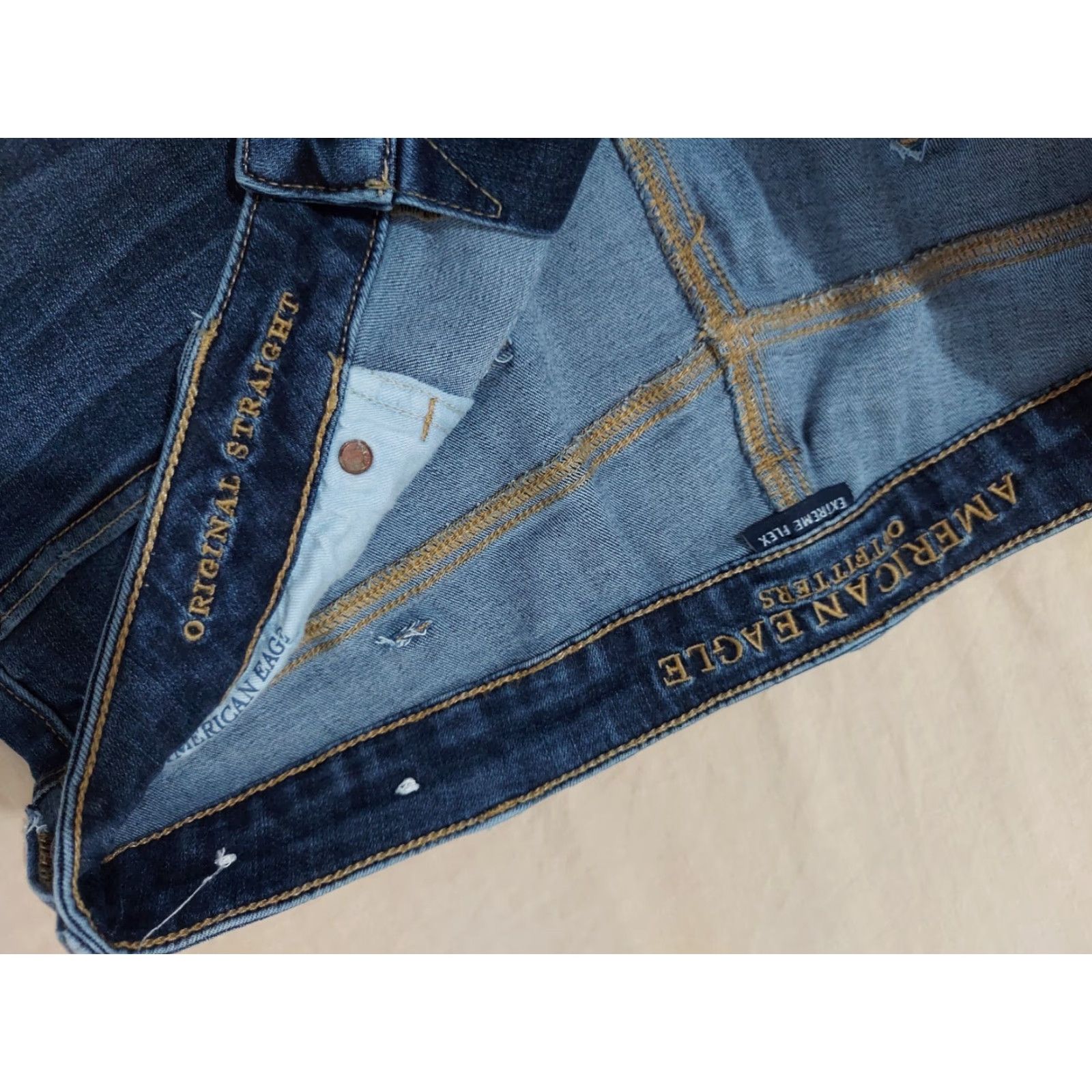 American Eagle Outfitters Mens American Eagle Outfitters Jeans 38x32 Regular Denim Stretch Straight Blue Pants Size US 38 / EU 54 - 5 Thumbnail