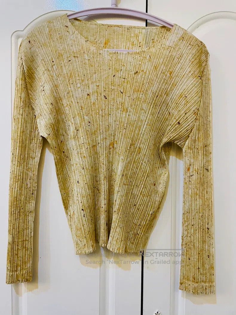 Issey Miyake Issey Miyake Yellow Long-sleeve Top Size L / US 10 / IT 46 - 2 Thumbnail
