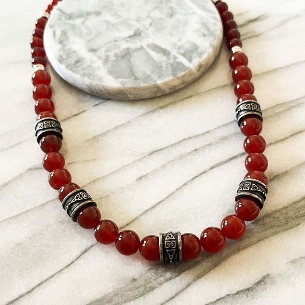Jewelry Carnelian Gemstone Beaded Irish Mothers Knot Necklace Size ONE SIZE - 3 Thumbnail