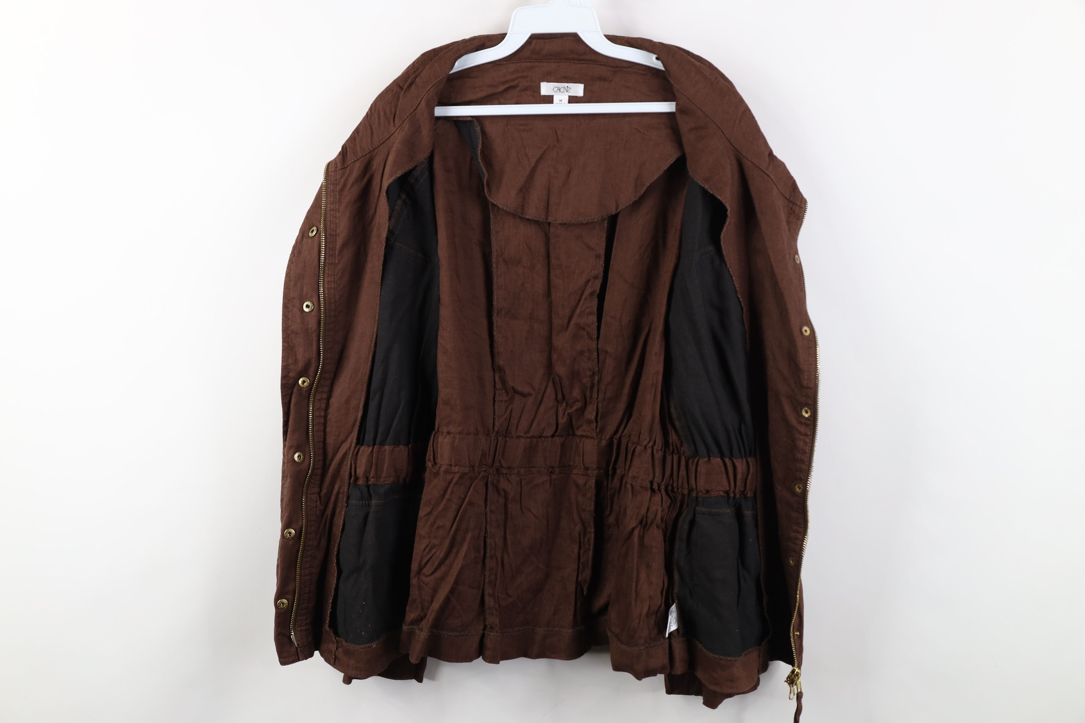 Vintage Vintage 90s Y2K Cache Flared Sleeve Linen Jacket Brown Size M / US 6-8 / IT 42-44 - 11 Thumbnail