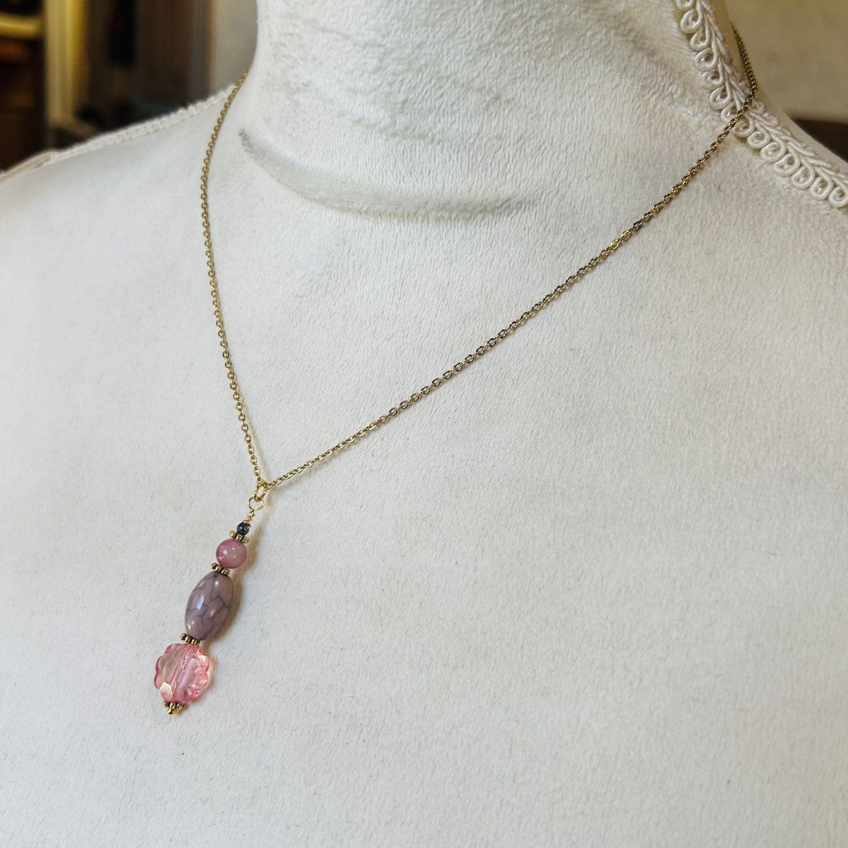 Handmade Handcrafted genuine magnesite elbaite hematite necklace set Size ONE SIZE - 6 Thumbnail