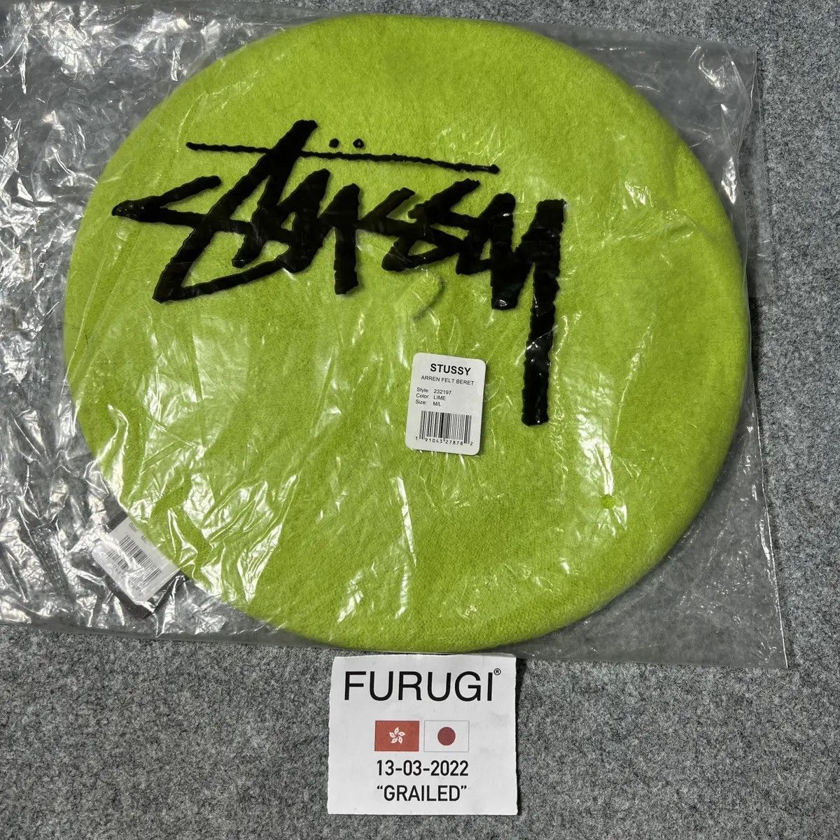 Vintage STUSSY BERET HAT ARREN FELT LIME - M/L Size ONE SIZE - 5 Thumbnail