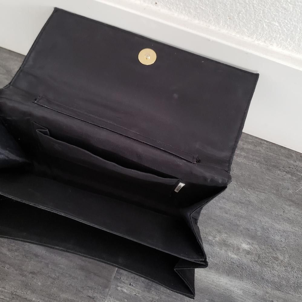 Designer Black Satin & Velour Mini Clutch Size ONE SIZE - 3 Thumbnail
