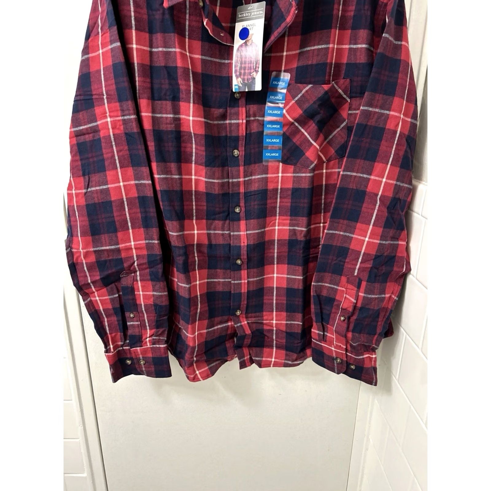 Vintage VINTAGE Berkley Jensen Shirt Mens 2XL Red Plaid Button-Down Long Sleeve NWT Size US XXL / EU 58 / 5 - 3 Thumbnail