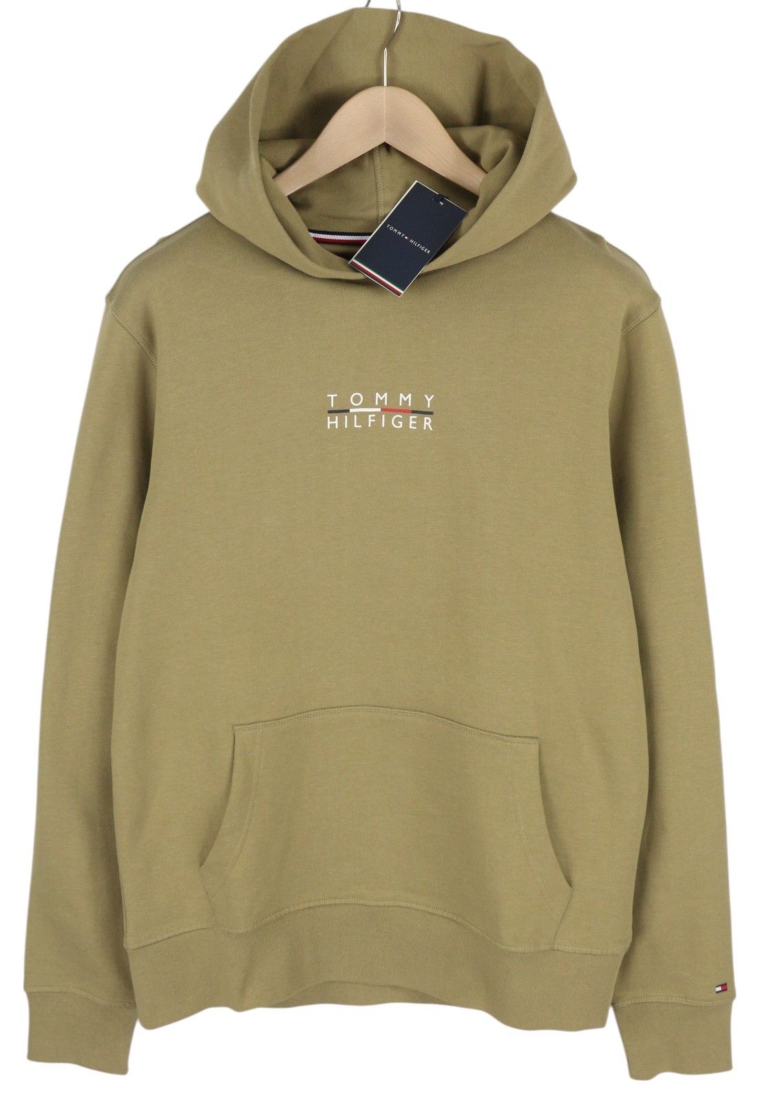 Tommy Hilfiger SQUARE LOGO L Brown Kangaroo Pocket Hooded 85112 Size US L / EU 52-54 / 3 - 1 Thumbnail
