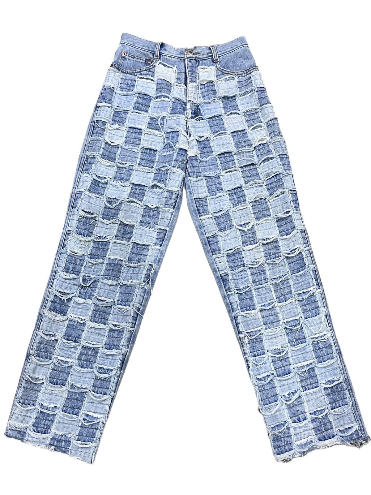 Grailed 🔥FYE! Size 25” High Waisted Checkered Patchwork Denim Size 25" / US 0 / IT 36 - 1 Thumbnail