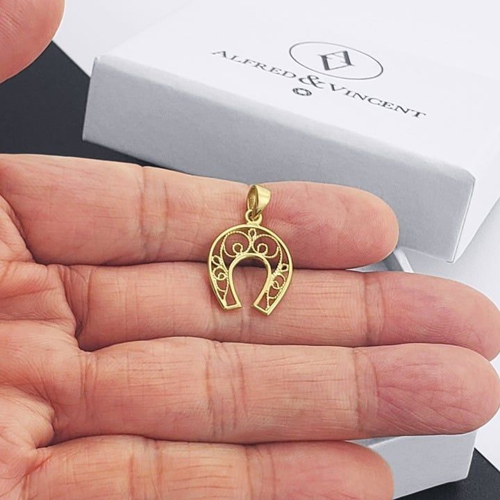 Other Horseshoe Pendant Lucky Charm Jewelry Real 14k Yellow Gold Size ONE SIZE - 4 Thumbnail