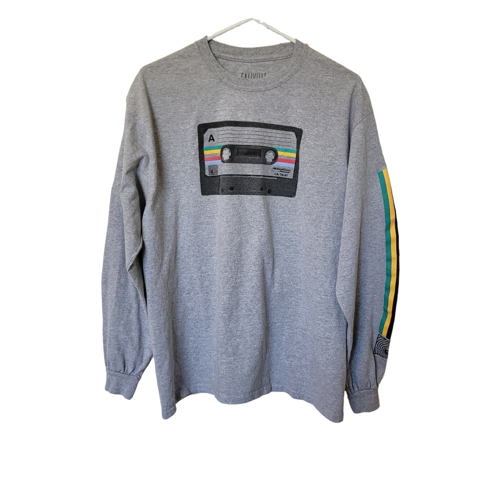 Vintage Retro Caliville Men's Tee Shirt XL Mix Tape Cassette Striped Size US L / EU 52-54 / 3 - 2 Thumbnail