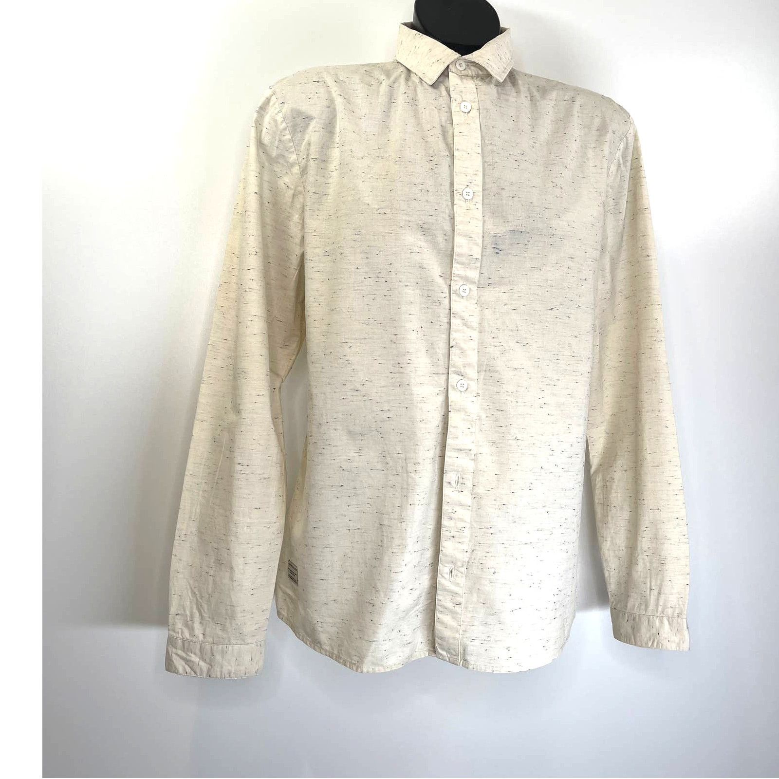 RVLT RVLT Revolution Button Down Shirt Long Sleeve Cream Size US L / EU 52-54 / 3 - 2 Thumbnail