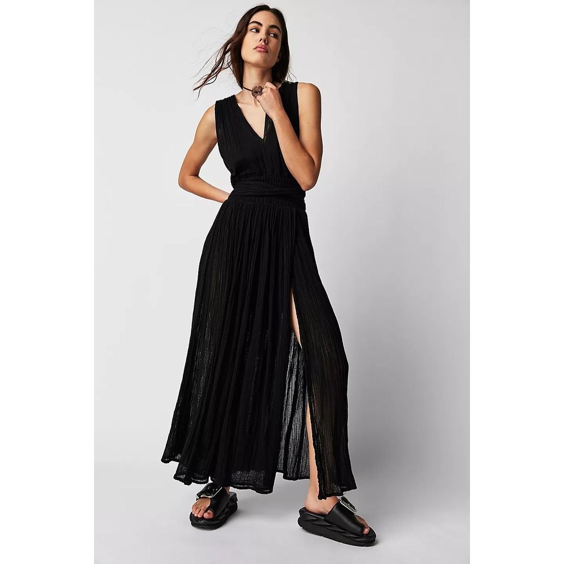 Free People New Jen's Pirate Booty Prism Maxi Dress $209 X-SMALL Black Size XS / US 0-2 / IT 36-38 - 3 Thumbnail