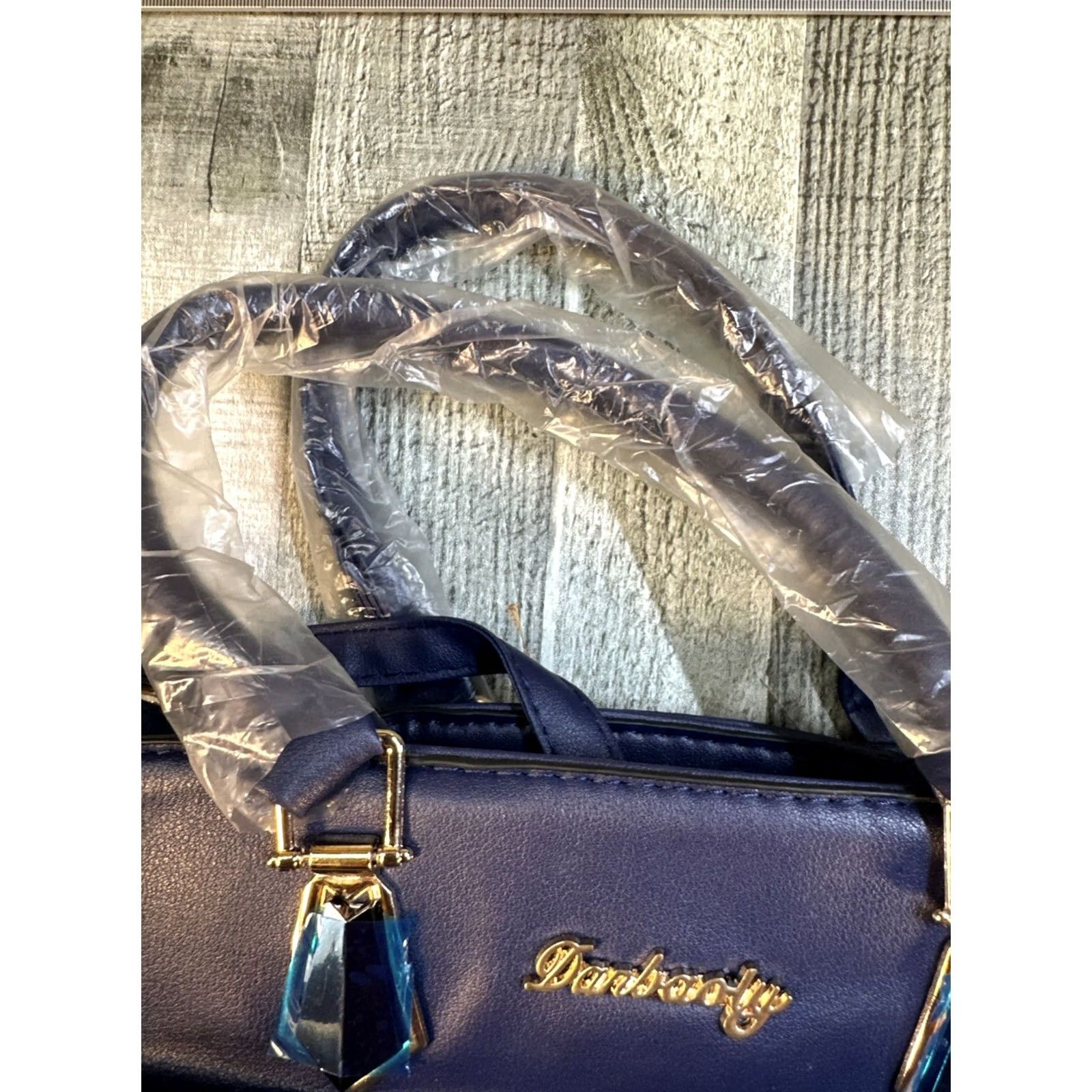 Vintage VINTAGE Darbaoly Purse Handbag Blue Two Piece Top Handle Bag Womens Purse Bag Faux Leather Size ONE SIZE - 4 Thumbnail