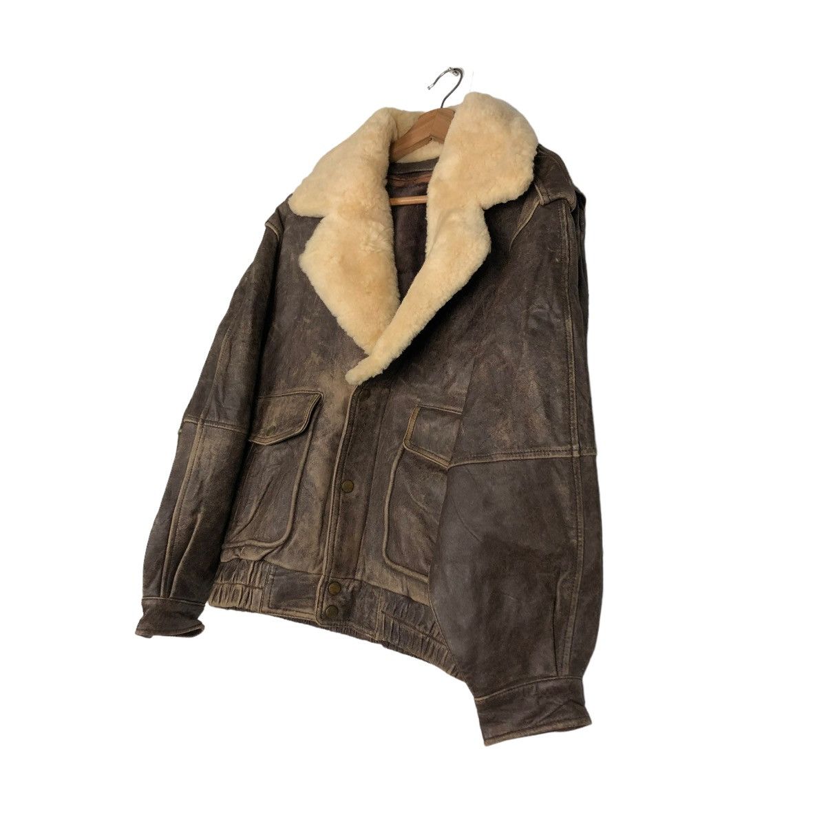 Japanese Brand 🔥VINTAGE FLY LEATHER JACKET BIKER MINK FUR COLLAR Size US M / EU 48-50 / 2 - 2 Thumbnail