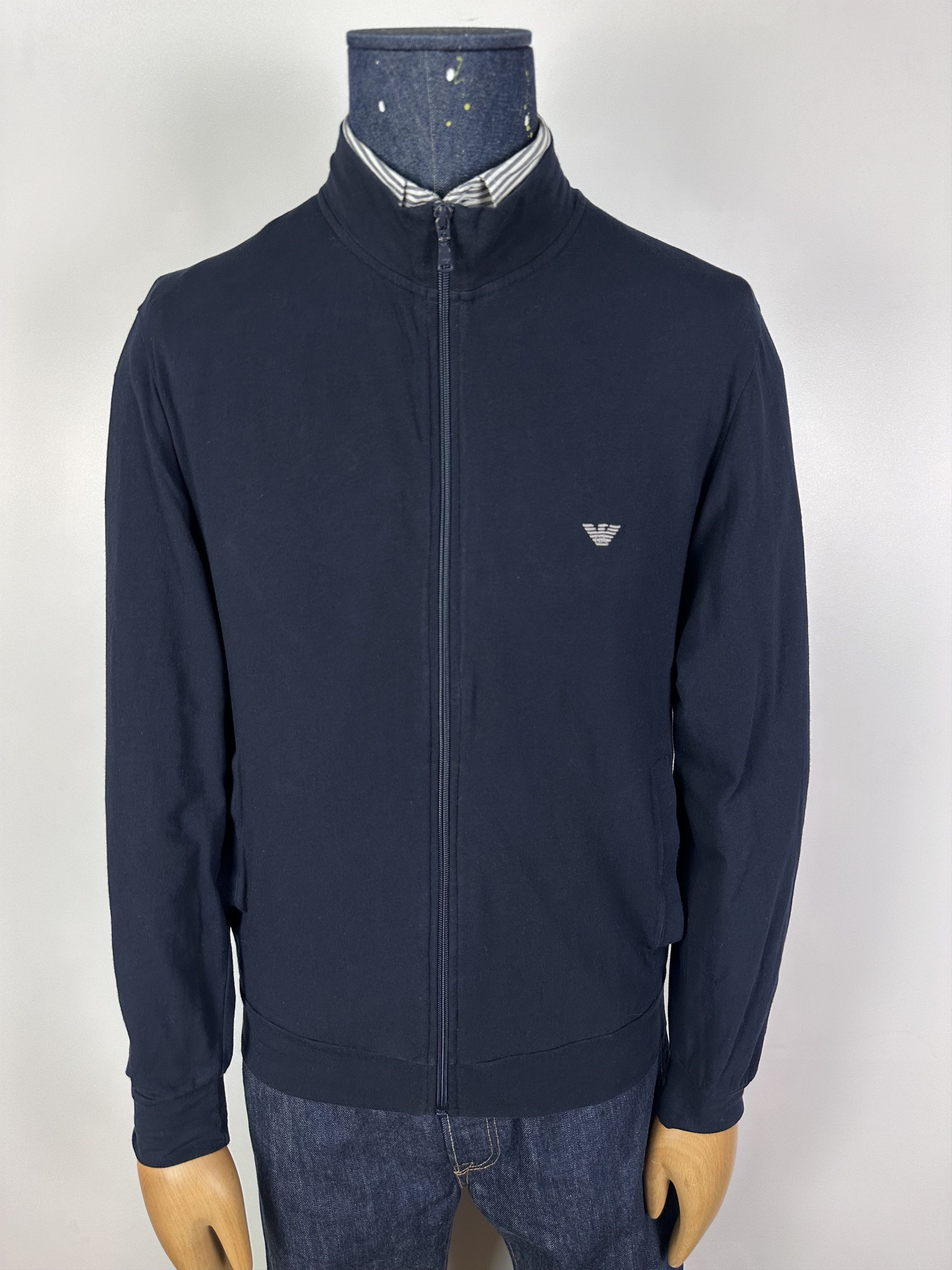 Emporio Armani Emporio Armani Full Zip Sweater Cotton Pullover Blue Size L Size US L / EU 52-54 / 3 - 2 Thumbnail
