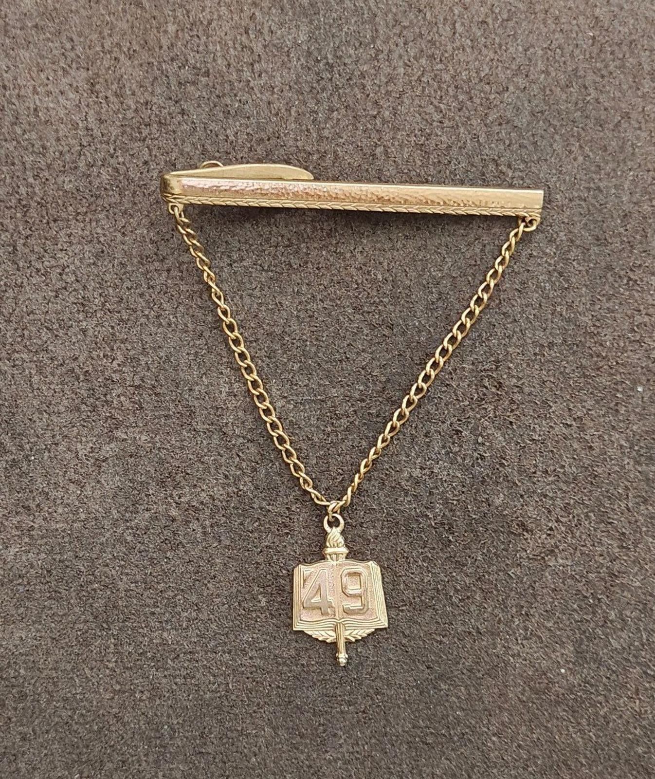 Other Hickok Class of 1949 Gold Tone Tie Bar Dangling Book Charm Size ONE SIZE - 4 Thumbnail