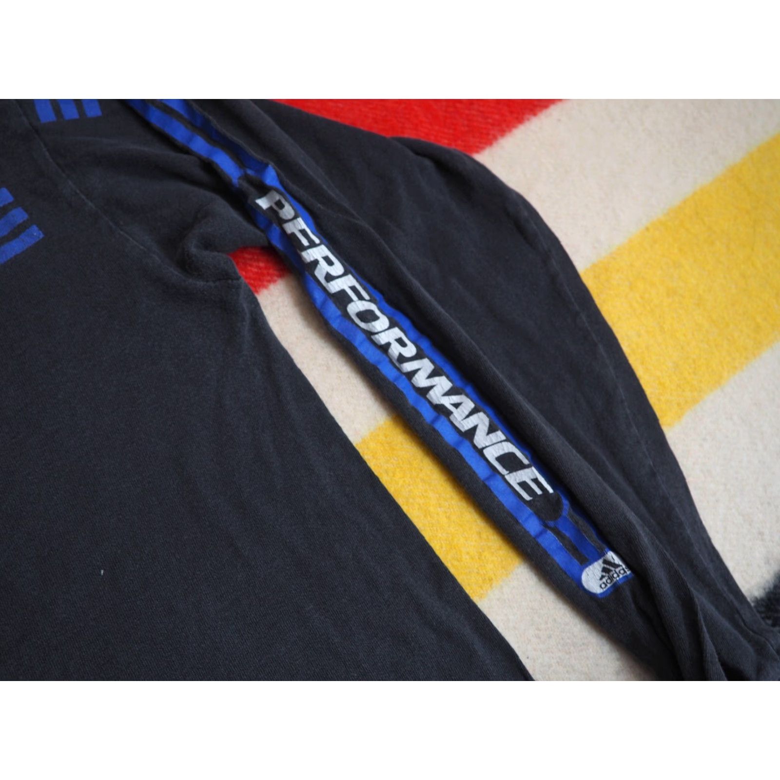 Adidas VINTAGE Adidas Striped Black Retro USA Made Faded L/S Logo Tee XL Mens Shirt X-Large Black 90s Graphic Tee Size US XL / EU 56 / 4 - 7 Thumbnail