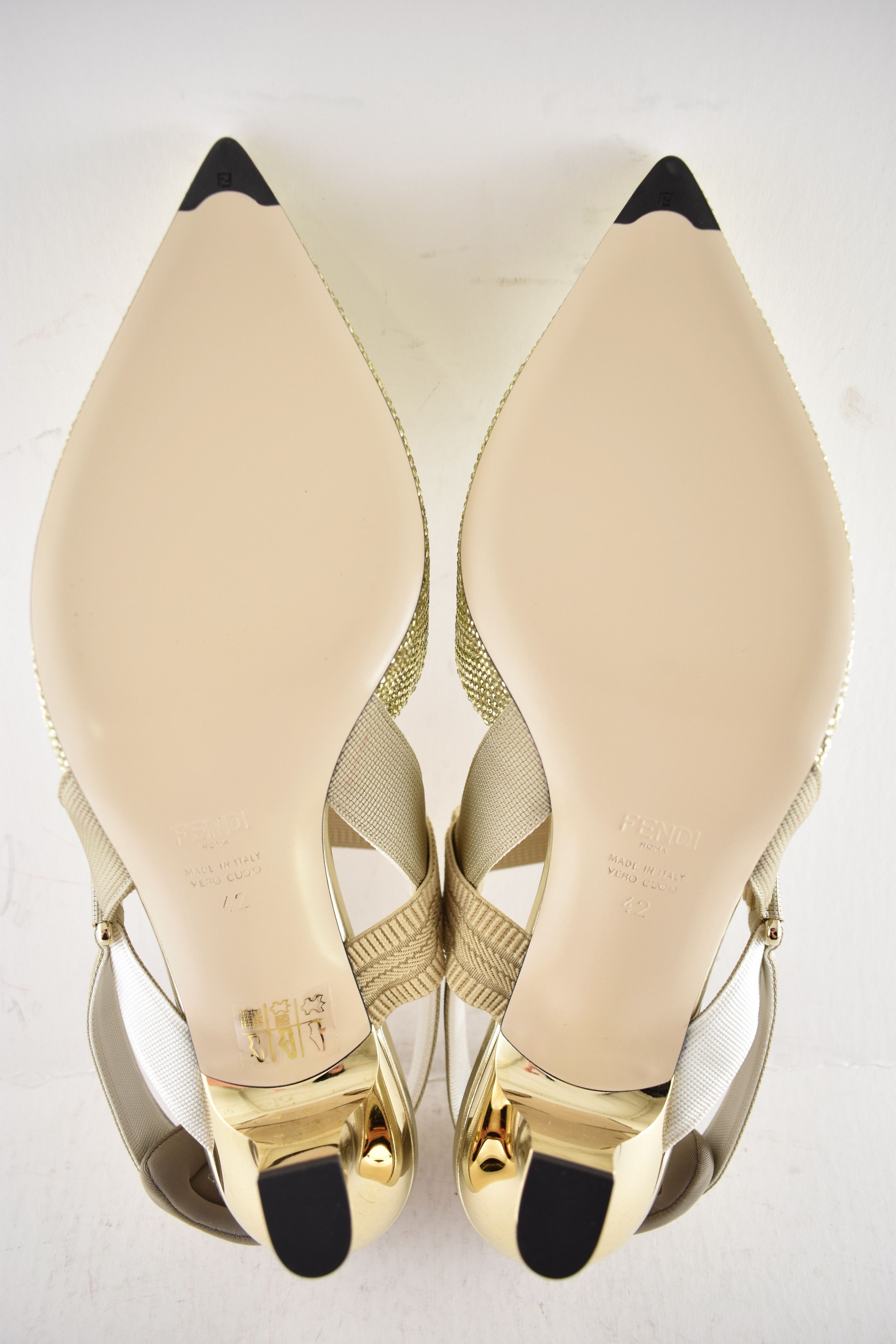 Fendi Colibri 55mm Strass Crystal FF Logo Slingback Heel Pump 42 Size US 12 / IT 42 - 16 Thumbnail