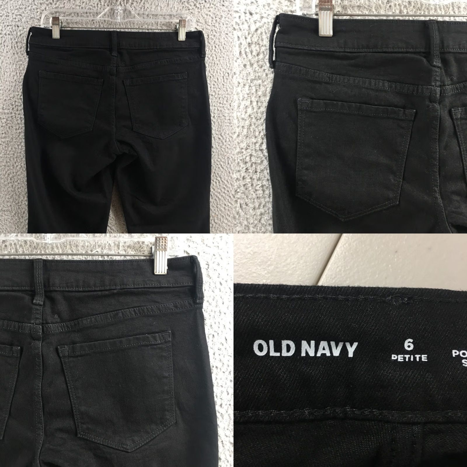 Old Navy Old Navy Jeans Womens 6 Petite Slim Straight Black Mid Rise Zip Fly Casual Denim Pants Size 24" / US 00 / IT 34 - 9 Thumbnail