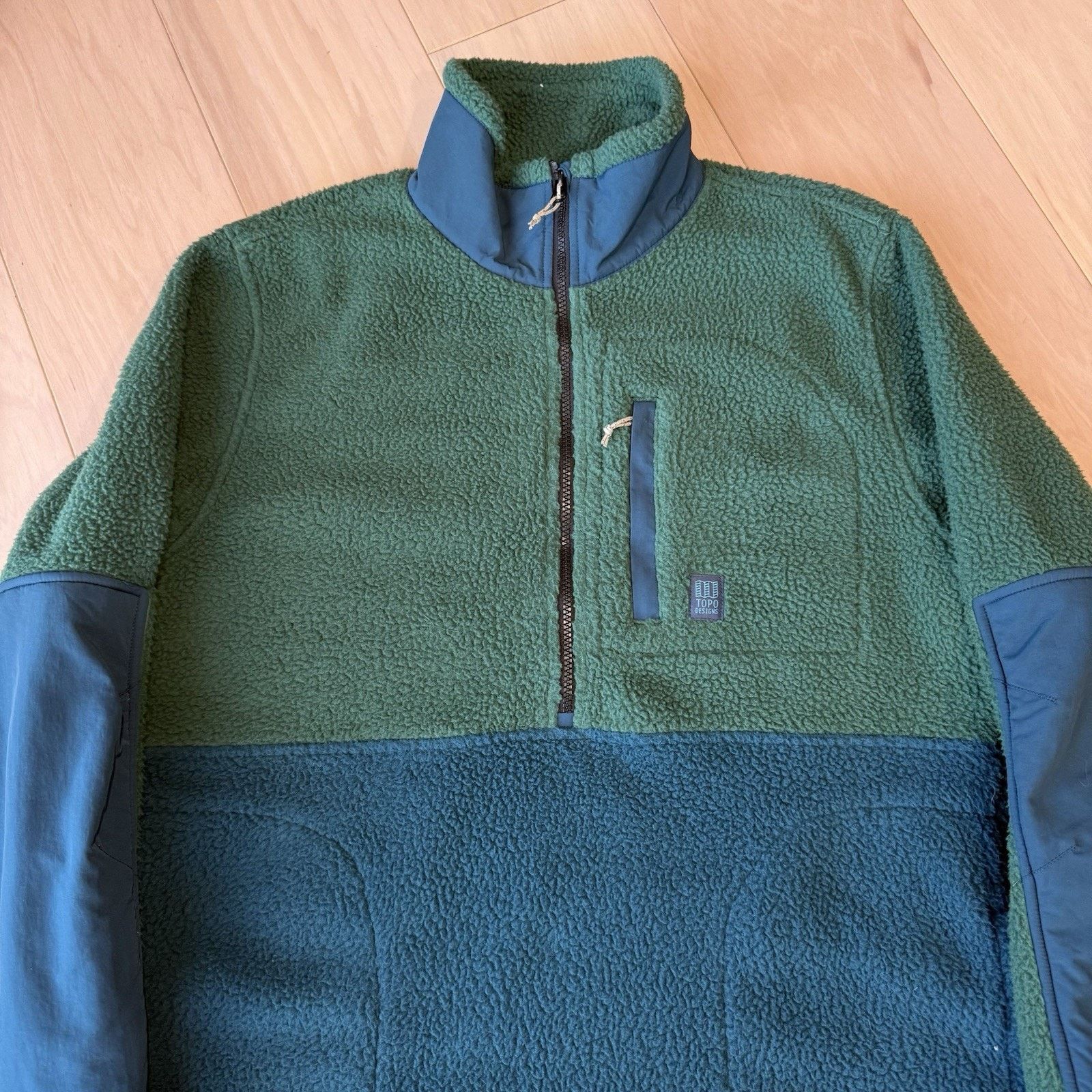 Topo Designs Topo Designs Mountain Fleece Pullover Large Green 1/2 Zip Size US L / EU 52-54 / 3 - 4 Thumbnail