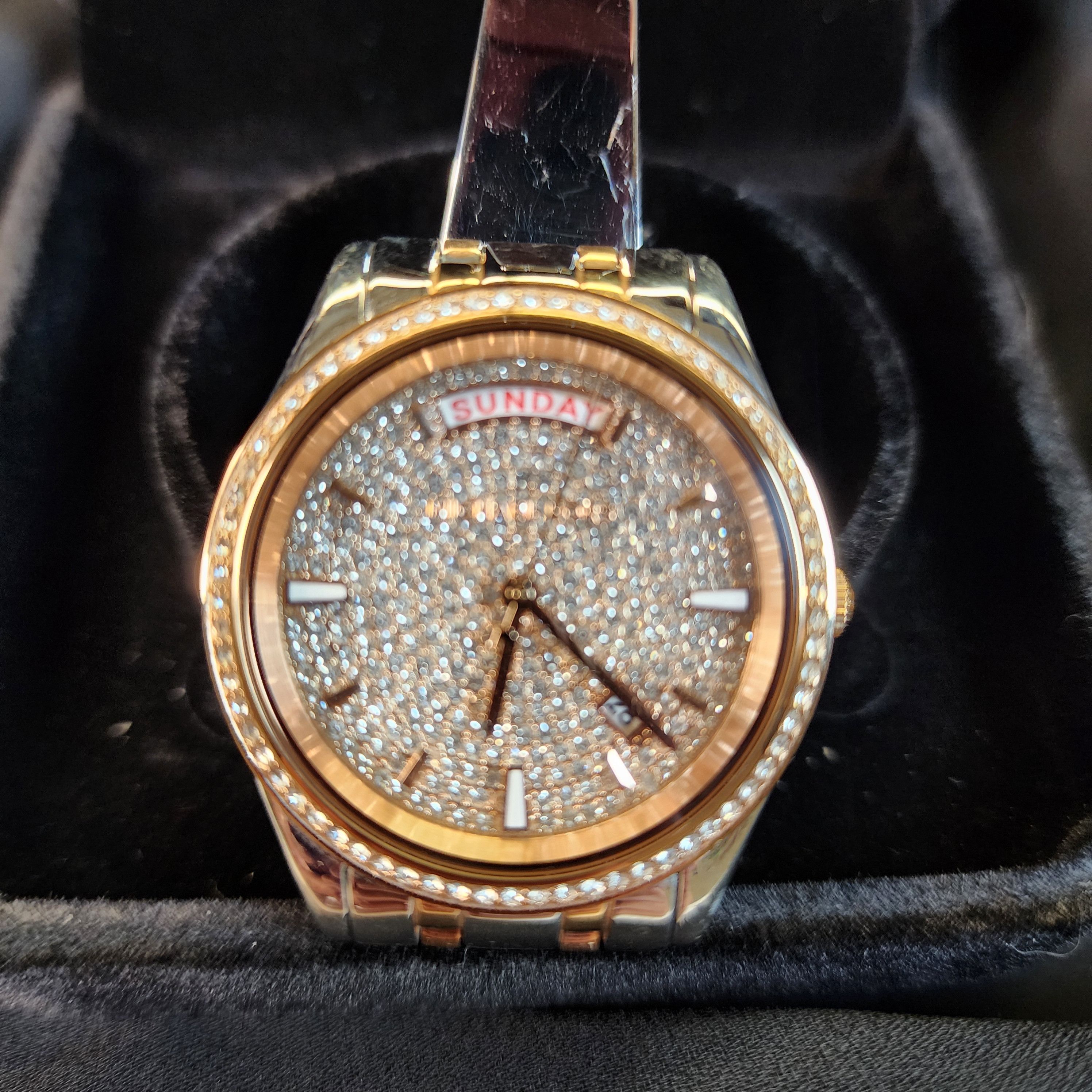 Michael Kors 2-Tone Silver/Gold Crystal 7" Wrist Watch MK6482 Kiley Pave Size ONE SIZE - 9 Thumbnail
