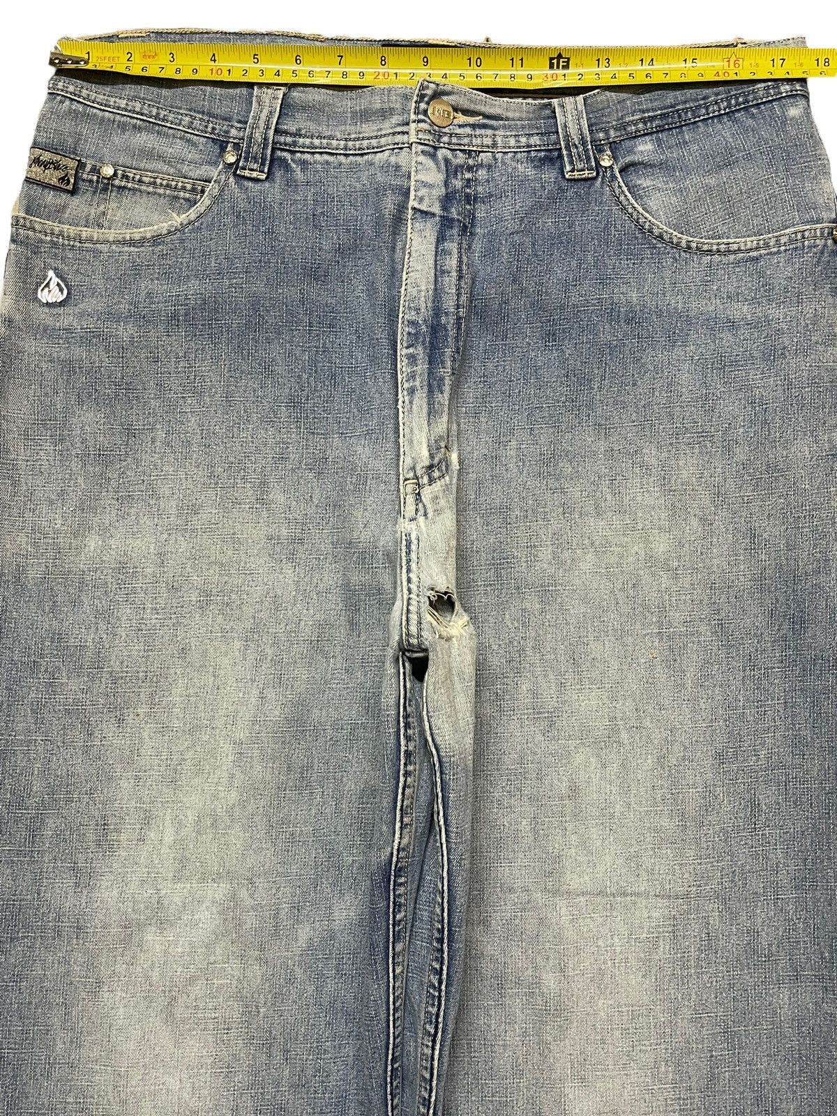 JNCO Vintage 90s Johnny Blaze Faded Wash Hiphop Baggy Jeans Size US 35 - 11 Thumbnail