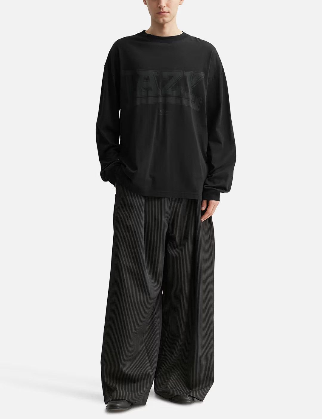 Umbro Black Lazy Logo Oversized Long Sleeve T-Shirt Size S / US 4 / IT 40 - 2 Thumbnail