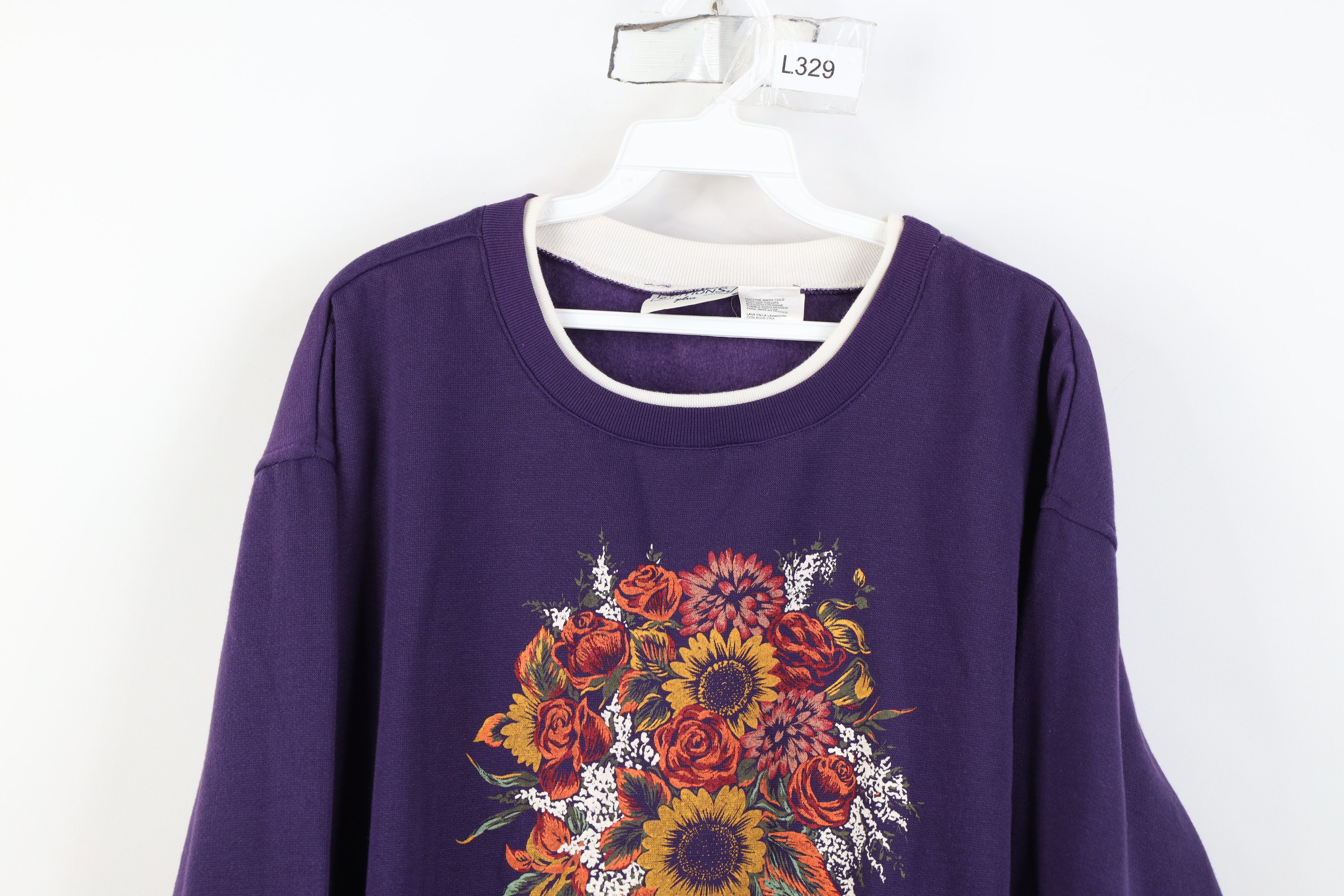 Vintage Vintage 90s Streetwear Pumpkin Flower Bouquet Sweatshirt Size XL / US 12-14 / IT 48-50 - 2 Thumbnail