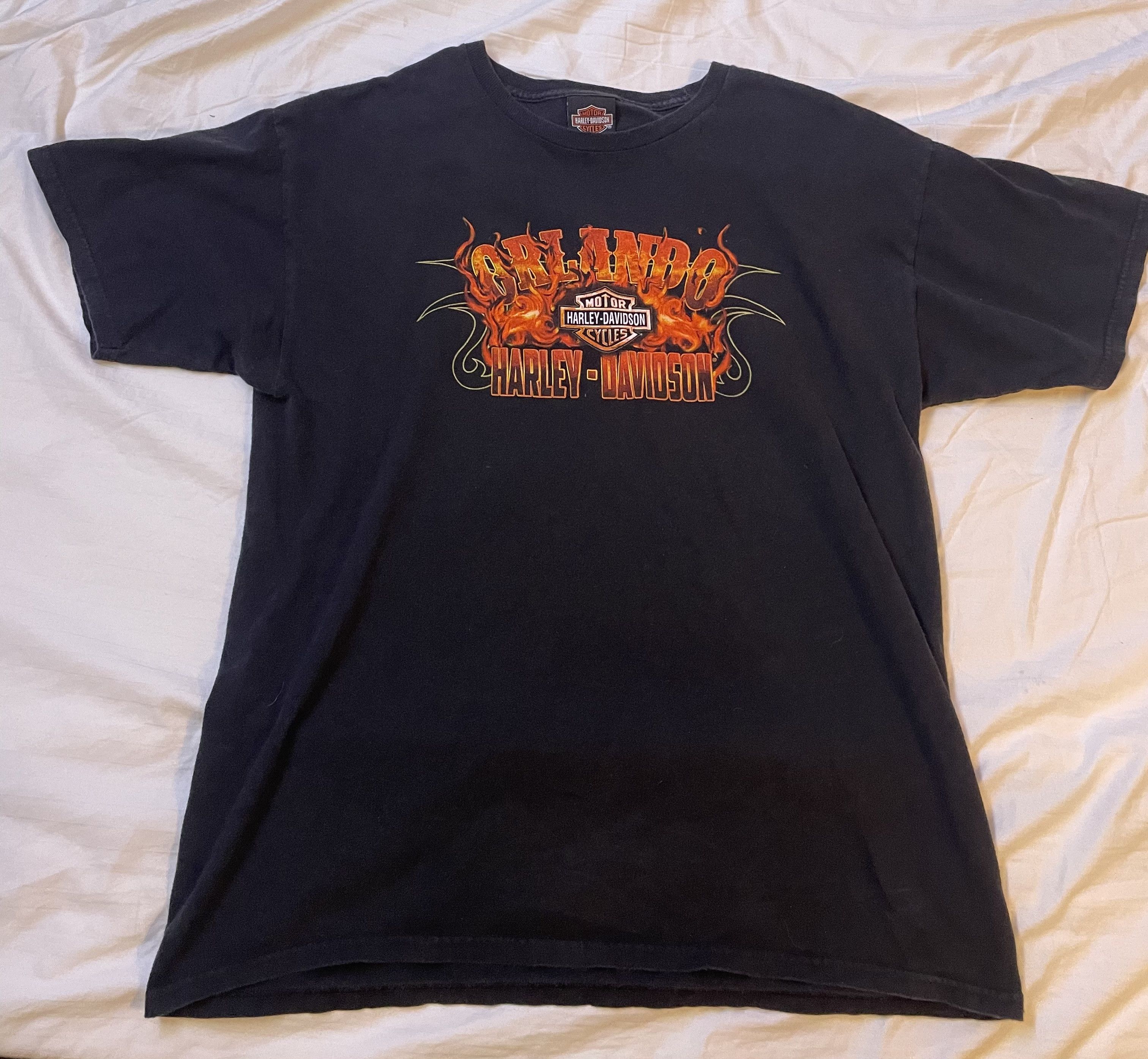 Harley Davidson Orlando Florida Harley Davidson Flames Shirt Size US L / EU 52-54 / 3 - 1 Thumbnail